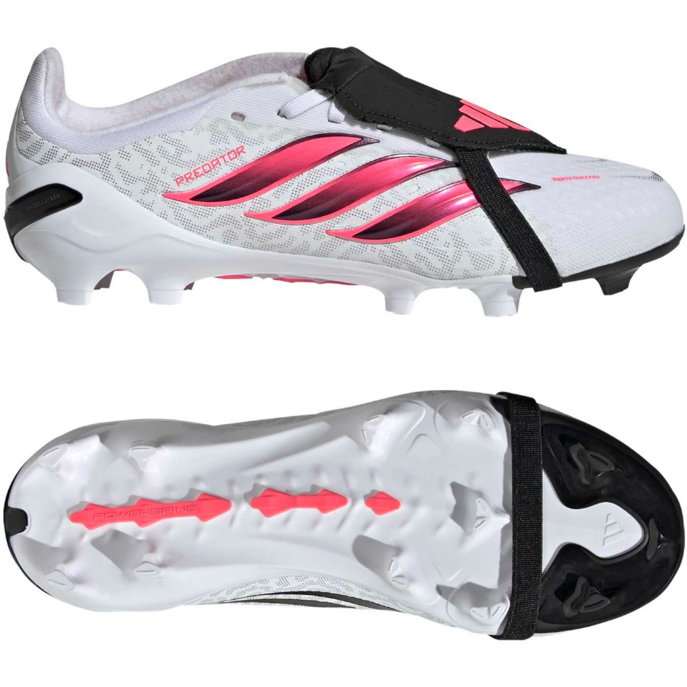 adidas Predator Elite FT Gazon Naturel Chaussures de Foot (FG) Enfants Blanc Noir Rose