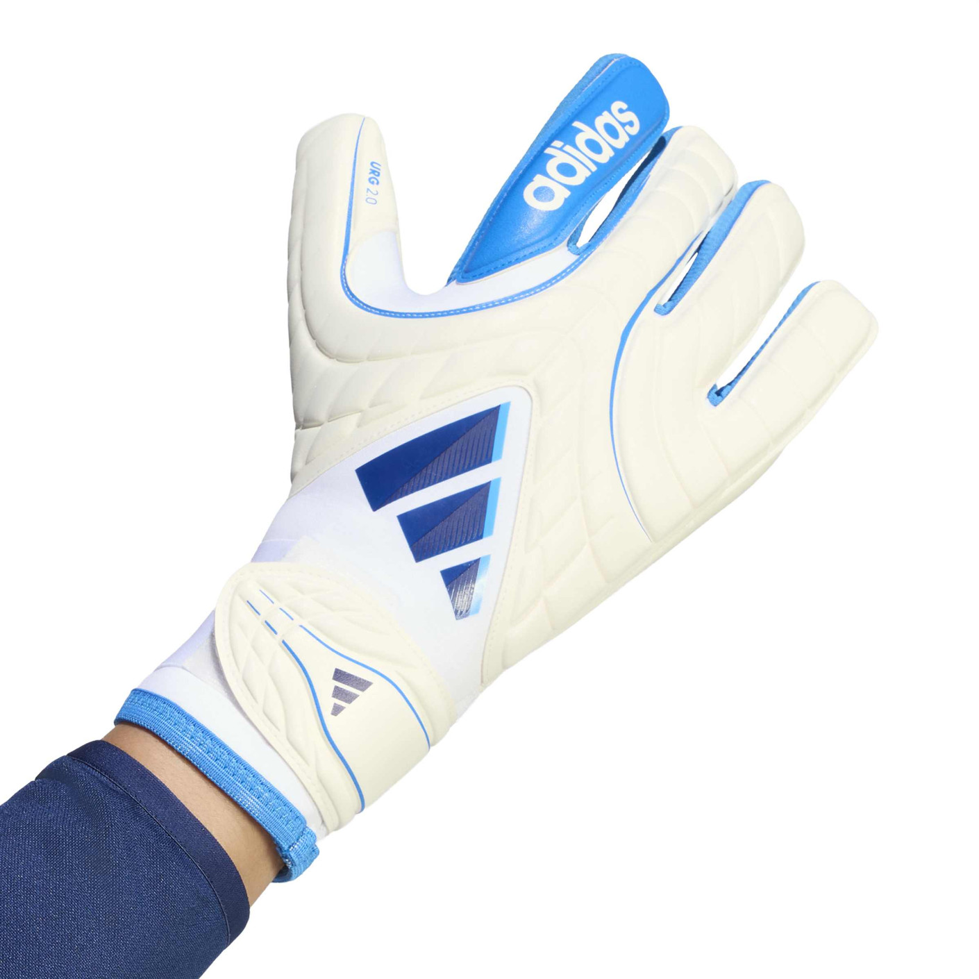 adidas Copa Pro Gants de Gardien de But Blanc Bleu Bleu Foncé