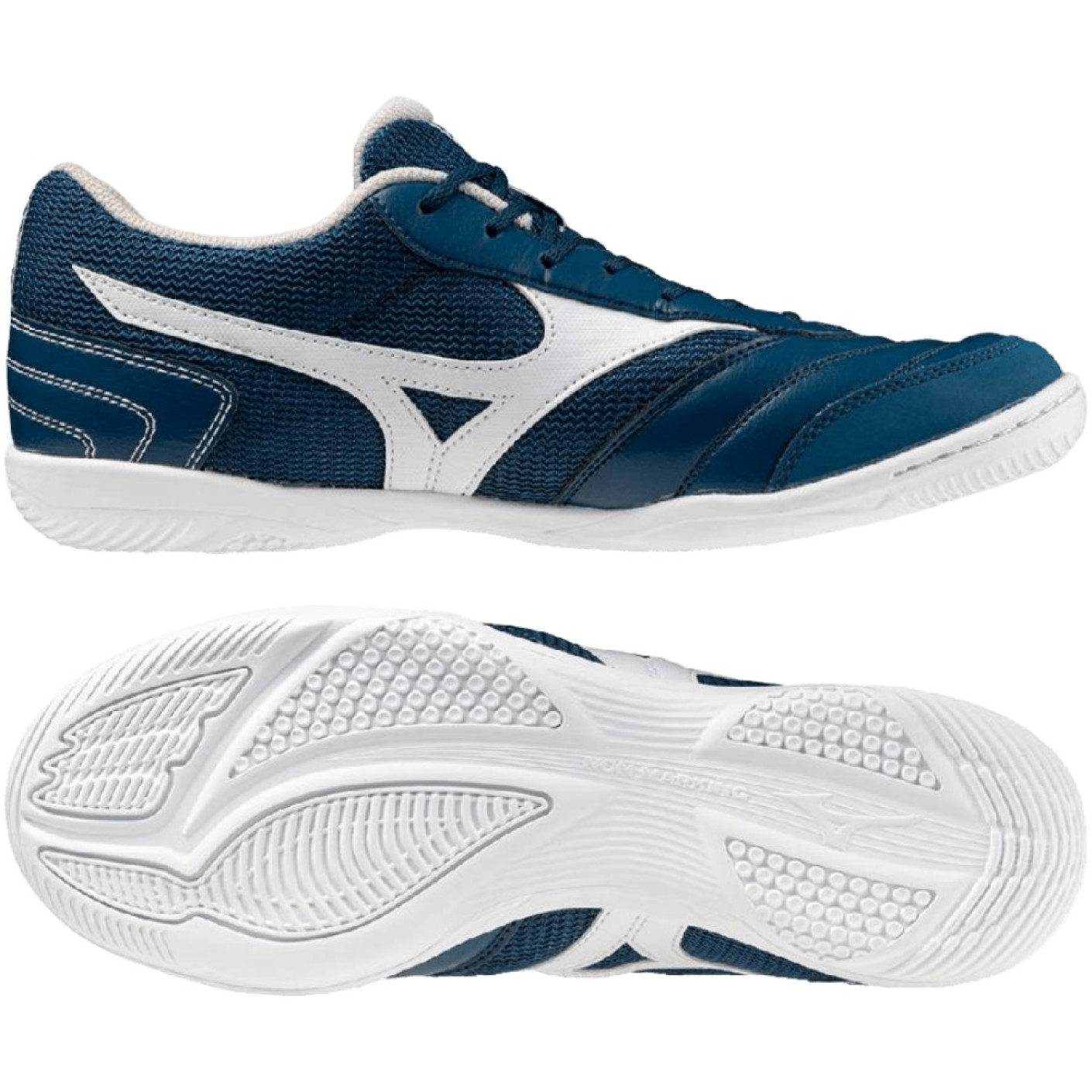 Mizuno Morelia Sala Club Chaussures de Foot en Salle (IN) Bleu Foncé Blanc