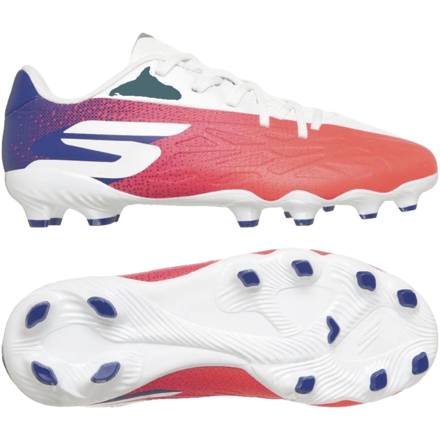 Skechers Razor 2 Low Gazon Naturel Artificiel Chaussures de Foot (MG) Enfants Blanc Rouge Vif Bleu Rose
