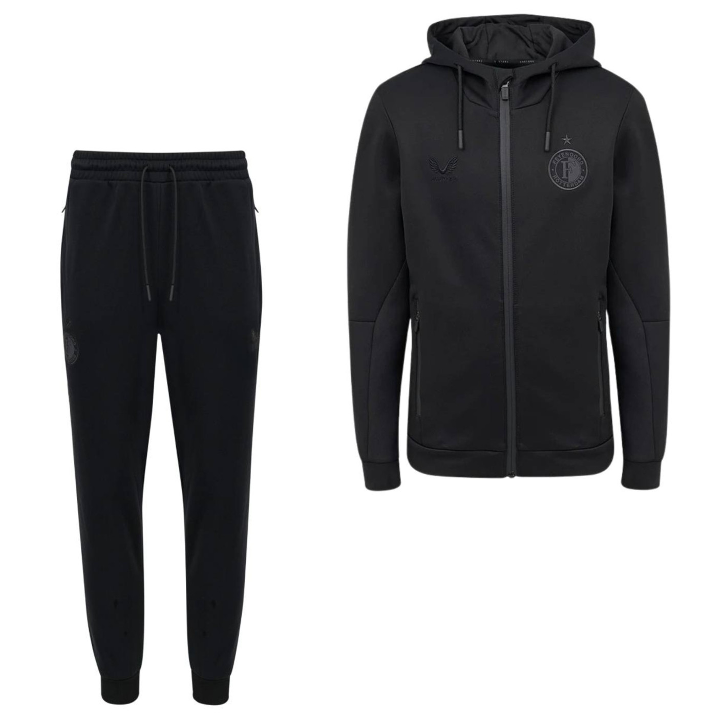 Combinaison de jogging polaire Castore Feyenoord EU Travel à fermeture éclair intégrale 2026-2027, noire