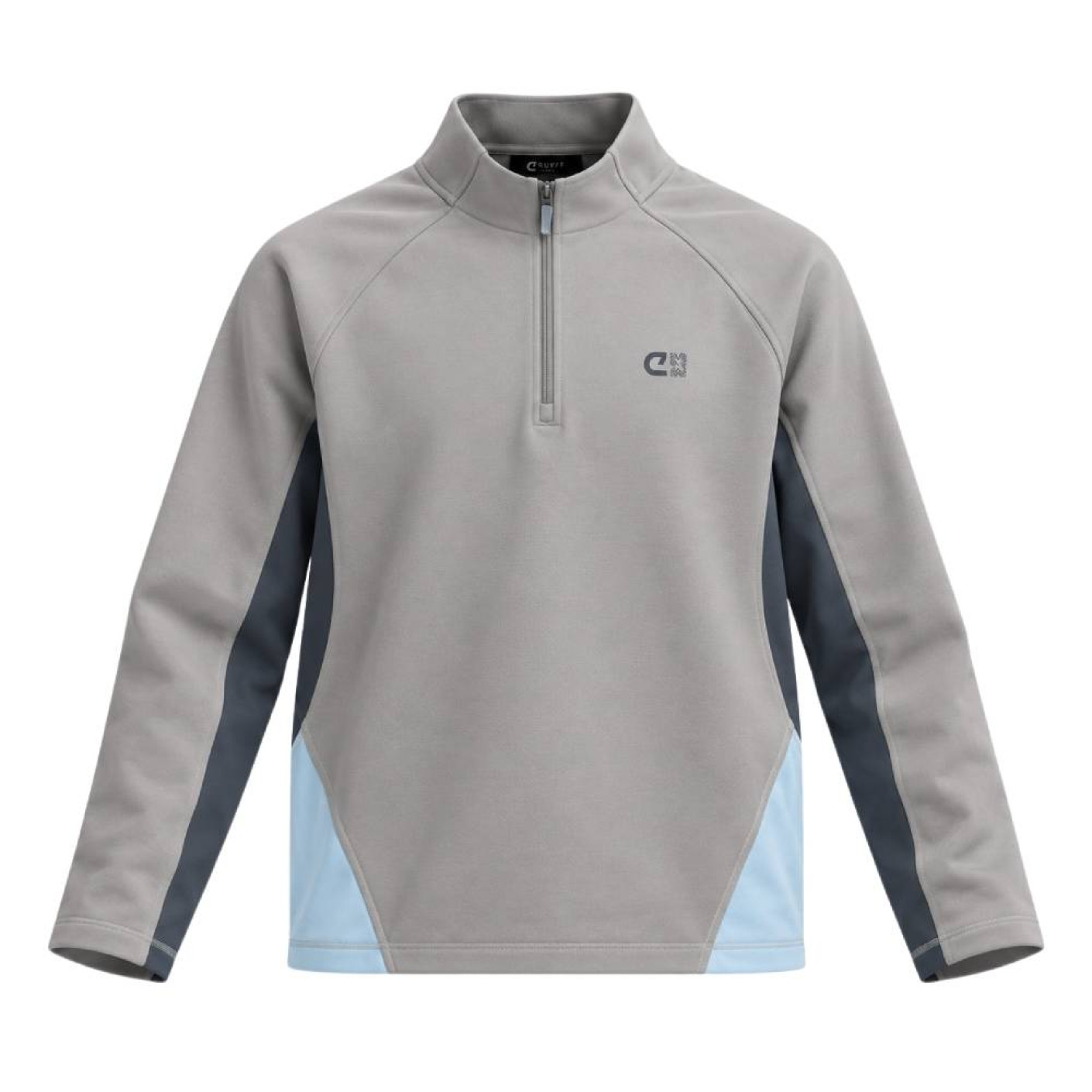 Cruyff Linea Trainingstrui 1/4 Zip Kids Lichtgrijs Donkergrijs Lichtblauw