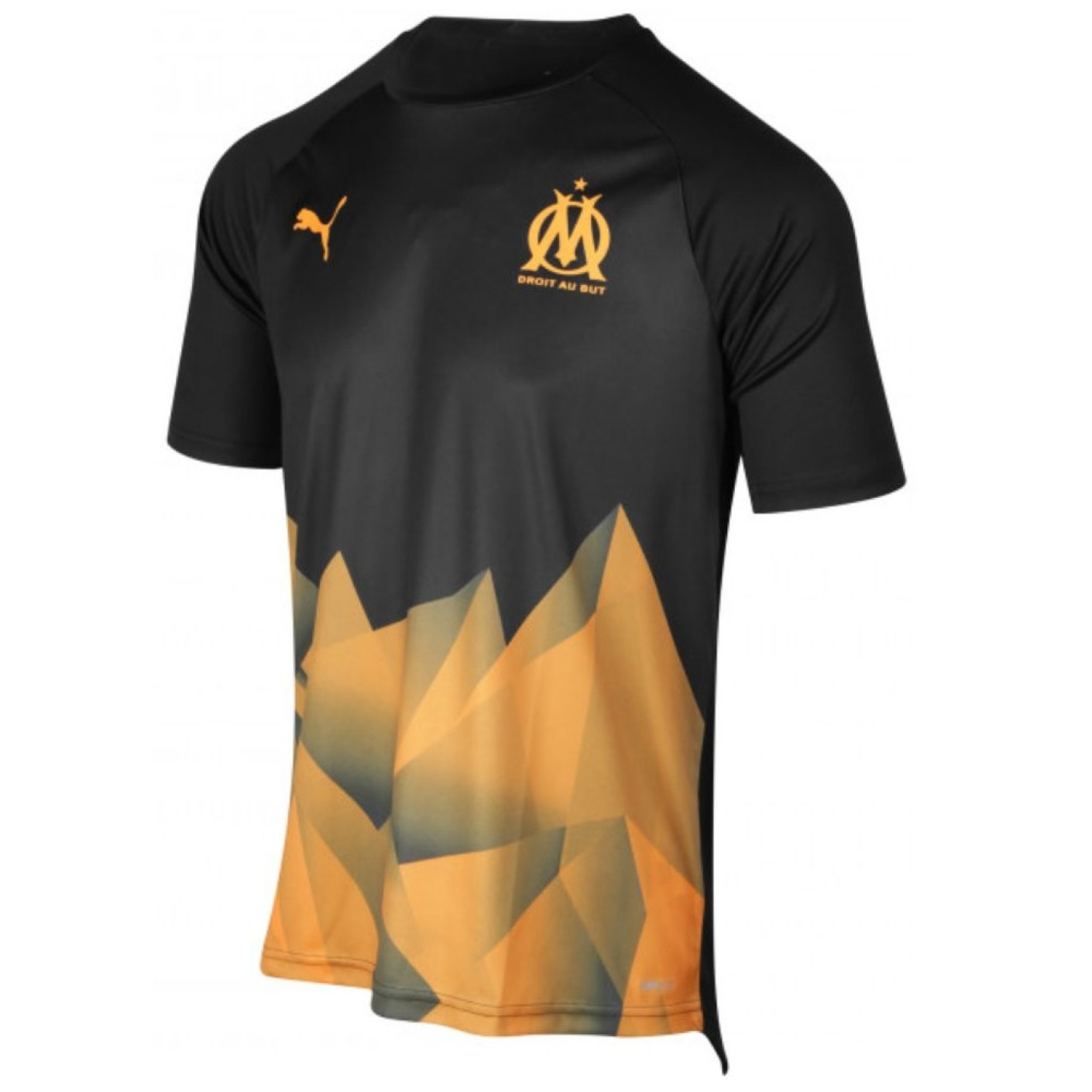 PUMA Olympique Marseille Stadium Voetbalshirt 2019-2020 Zwart Oranje