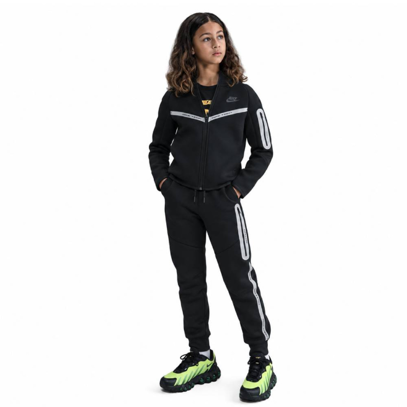 Survêtement Nike Sportswear Tech Fleece Reflect pour Enfants, noir et argent