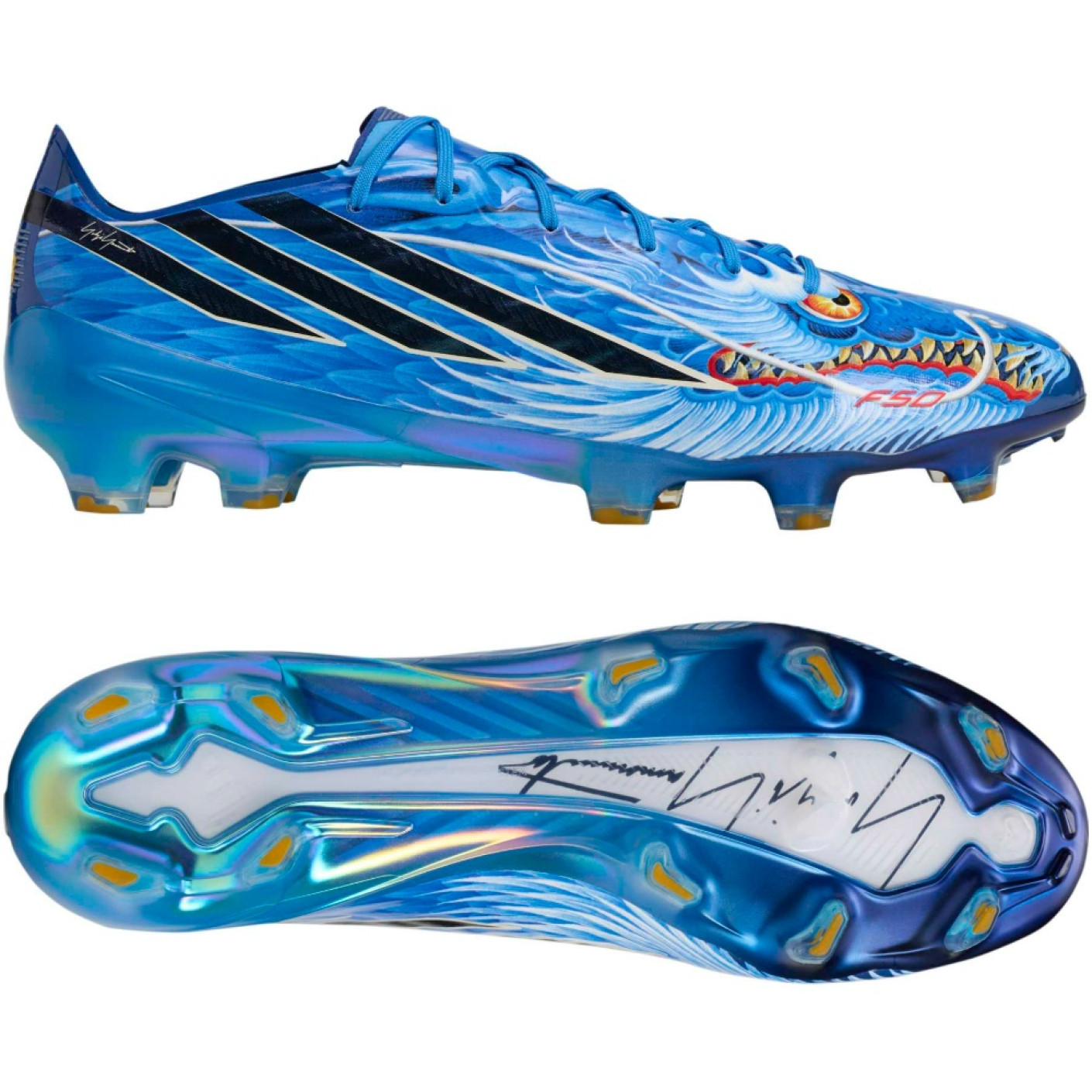 adidas F50 Hyperfast Y-3 Elite Gras Voetbalschoenen (FG) Blauw Wit Multicolor