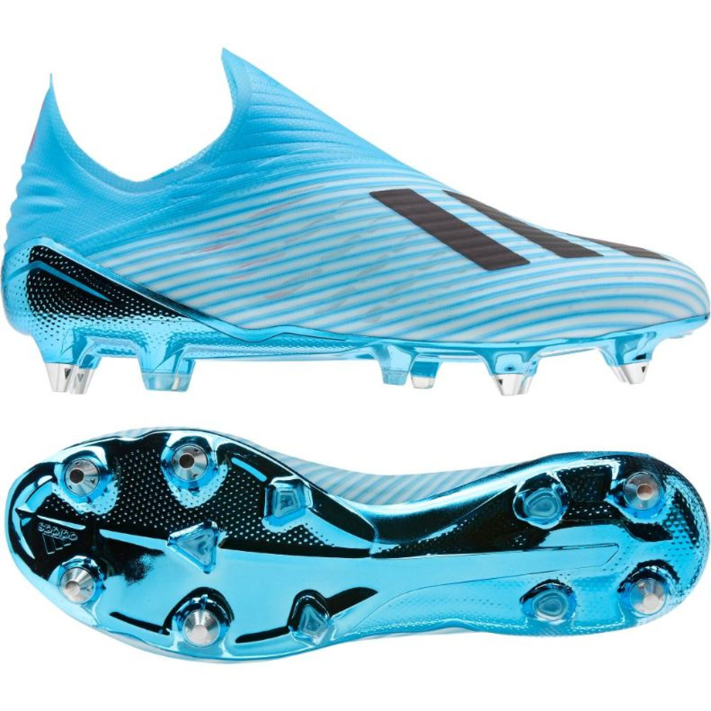 adidas X 19+ SG Voetbalschoenen Lichtblauw Wit Zwart