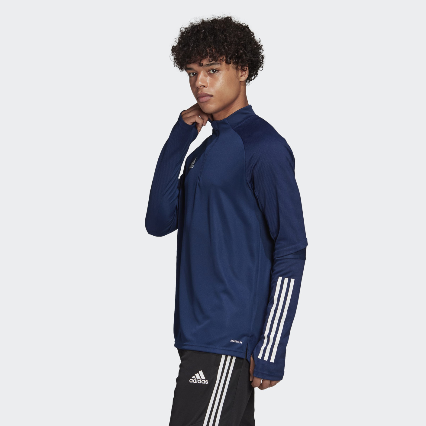 adidas Condivo 20 Trainingstrui 1/4-Zip Donkerblauw Wit - Voetbalshop.be