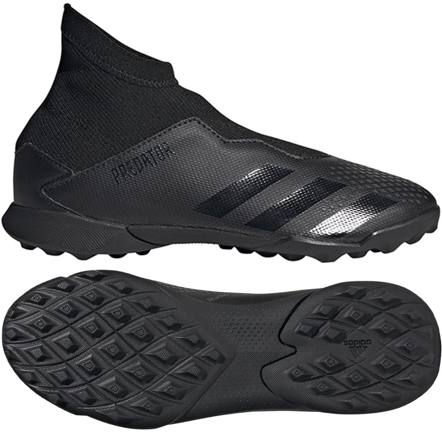 adidas PREDATOR 20.3 LL Turf Voetbalschoenen TF Zwart Zwart Grijs Kids Voetbalshop.be