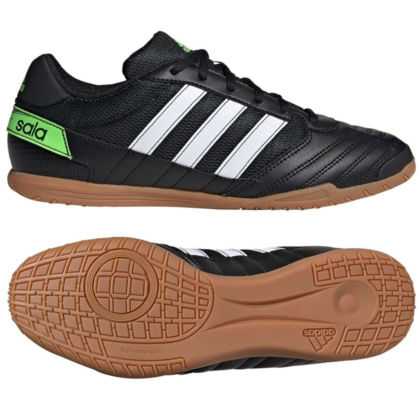 Chaussures de football en salle adidas Super Sala (IN) Noir/blanc/vert