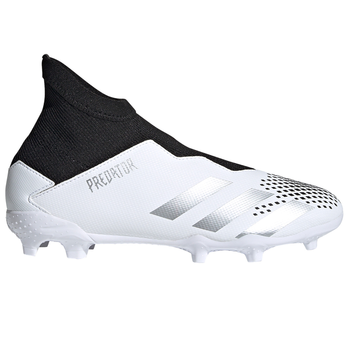 adidas PREDATOR 20.3 LL Grass Chaussure de Chaussures de Foot (FG) Enfant Blanc Argent Noir