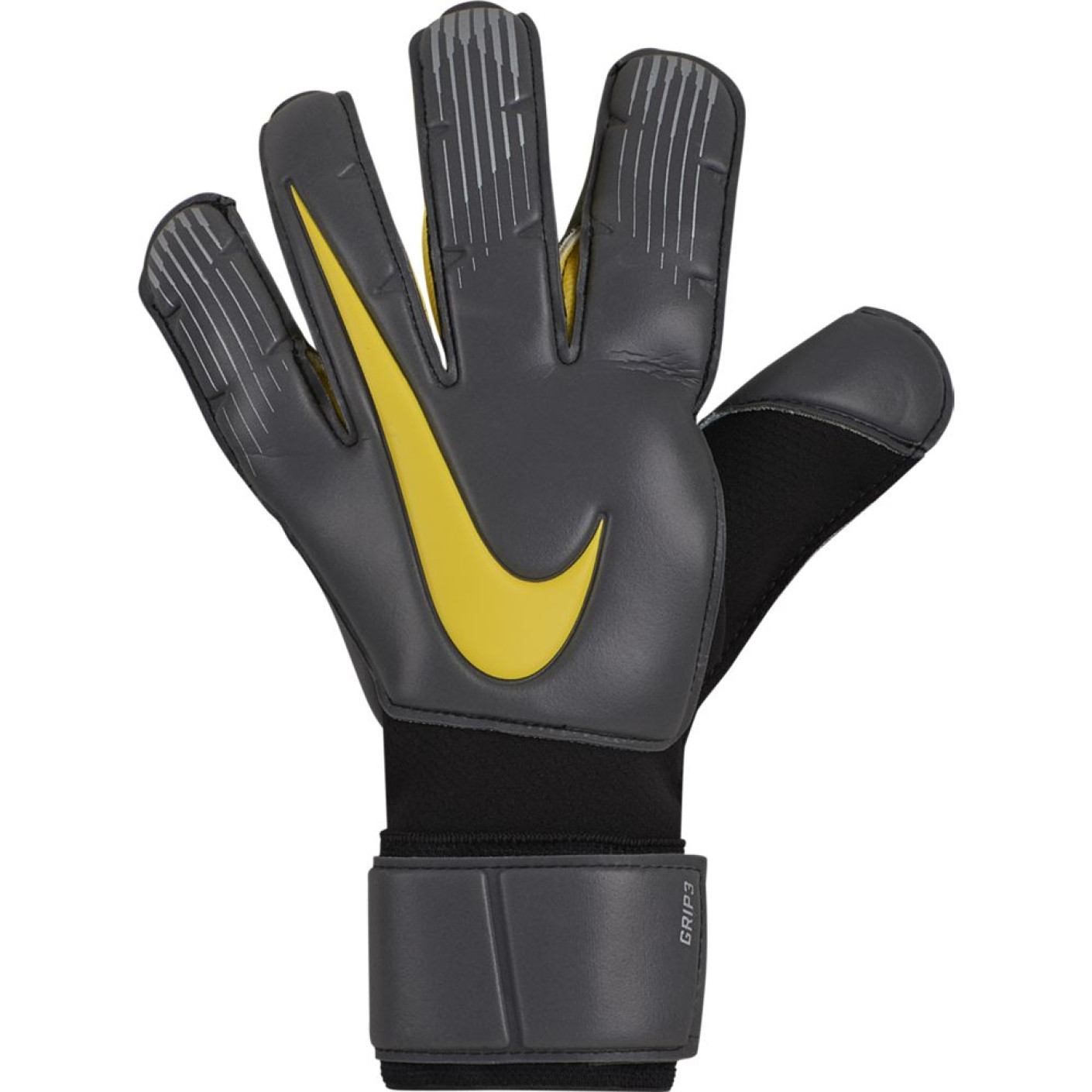Nike Grip 3 Keepershandschoenen Donkergrijs Geel