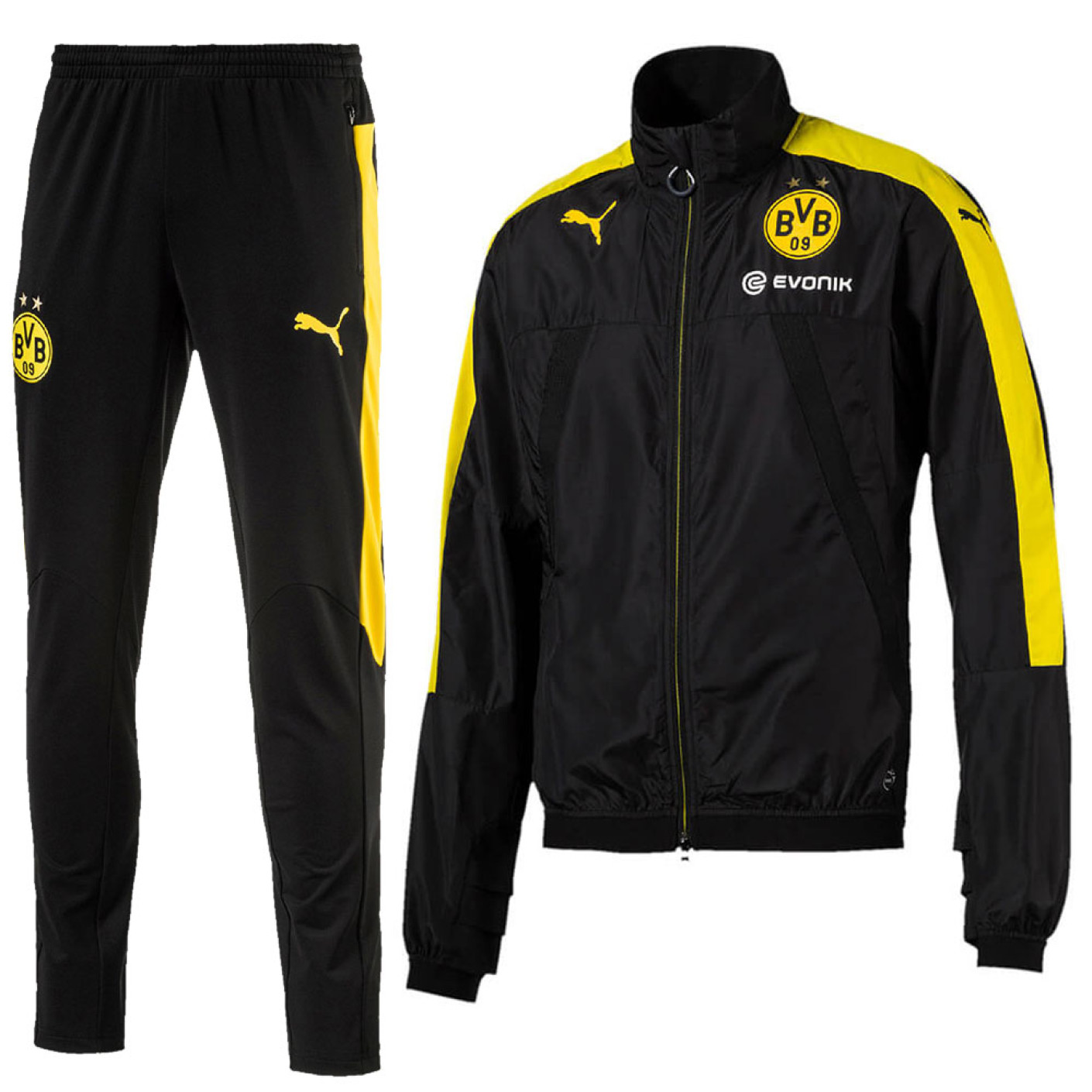 PUMA Borussia Dortmund Stadium Vent Trainingspak 2016-2017 Puma Black