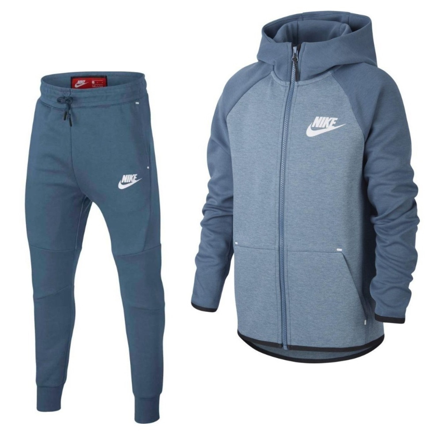 Nike Tech Fleece Essential Trainingspak Kids Blauw Wit - Voetbalshop.be