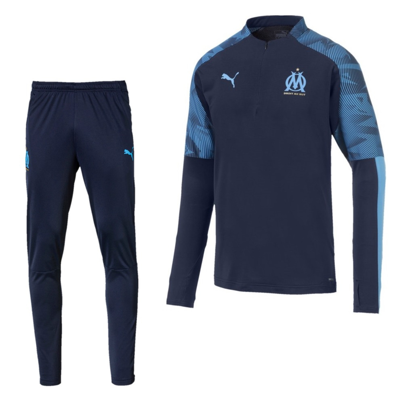 PUMA Olympique Marseille Top Trainingspak 2019-2020 Donkerblauw