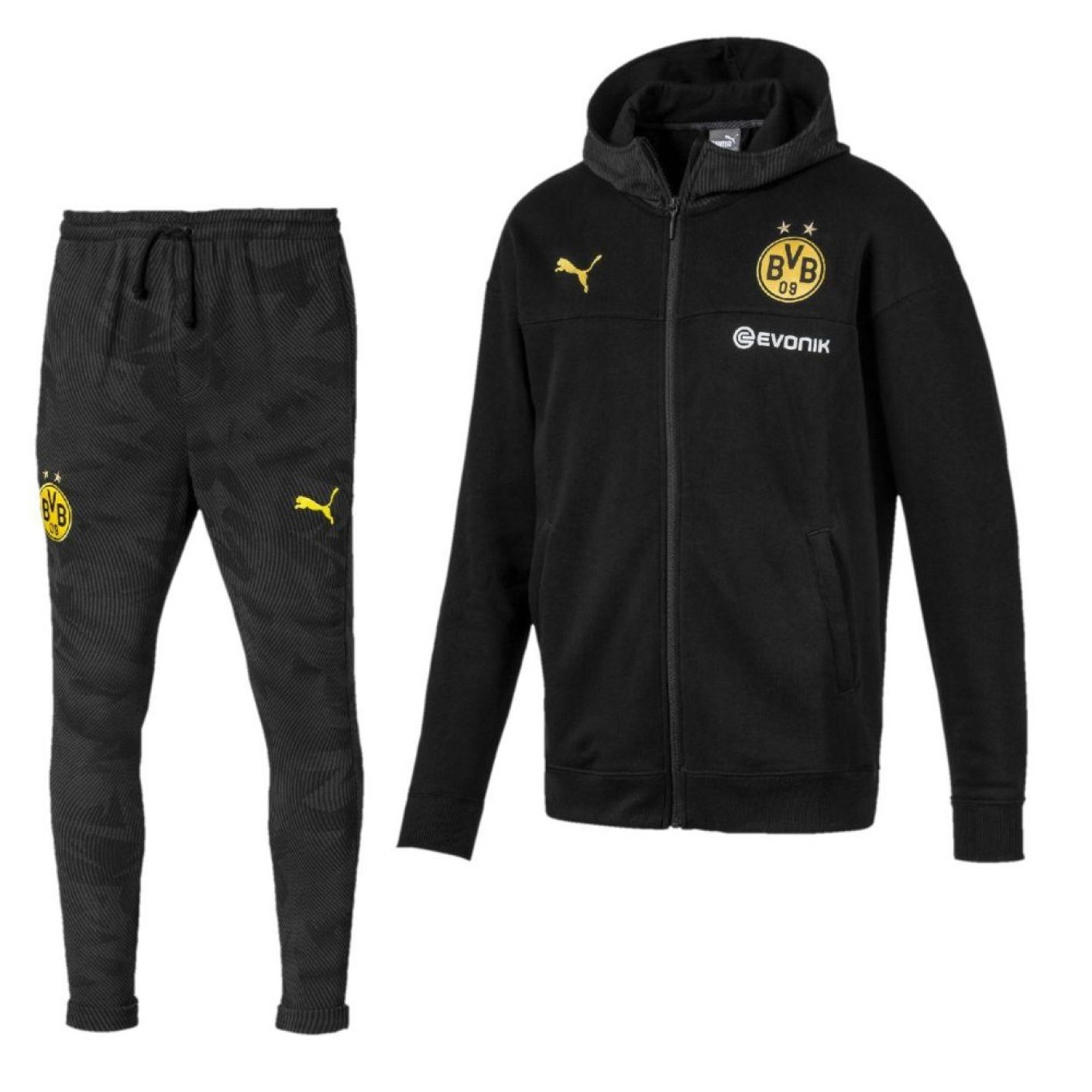 PUMA Borussia Dortmund CASUAL Trainingspak 2019-2020 Zwart