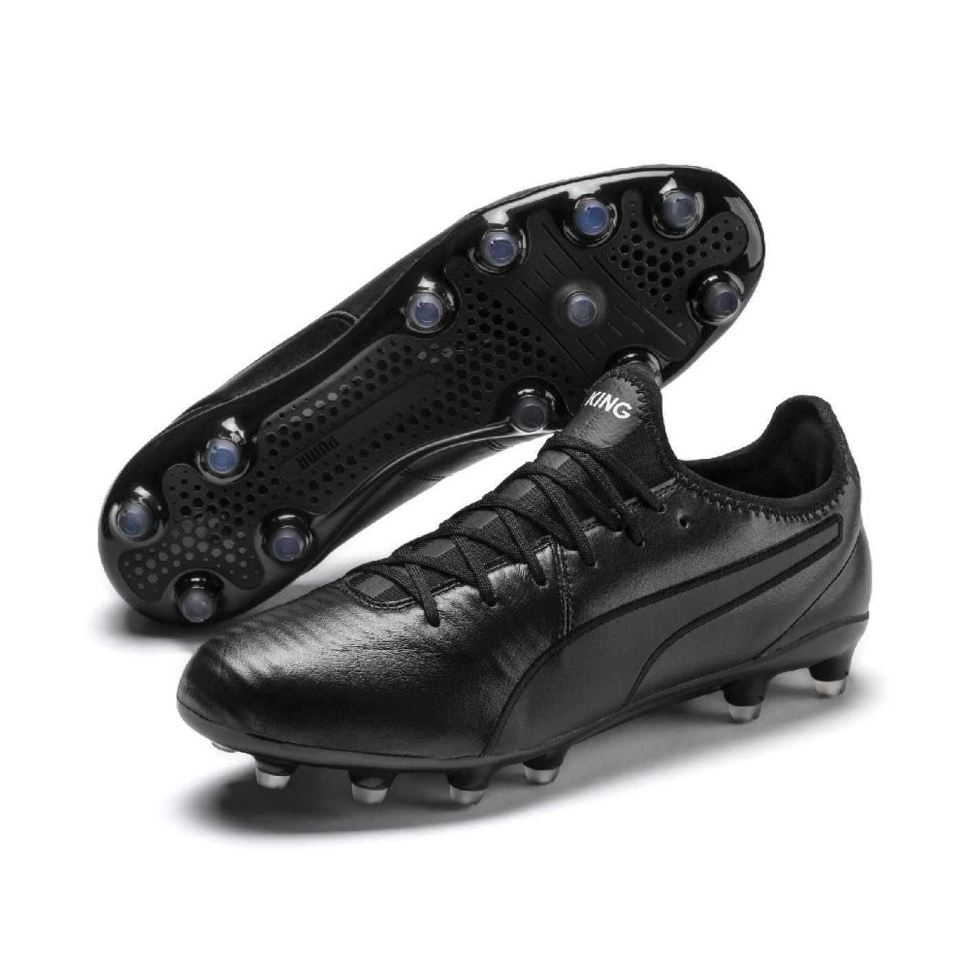 PUMA KING Pro Gras Voetbalschoenen (FG) Zwart Wit