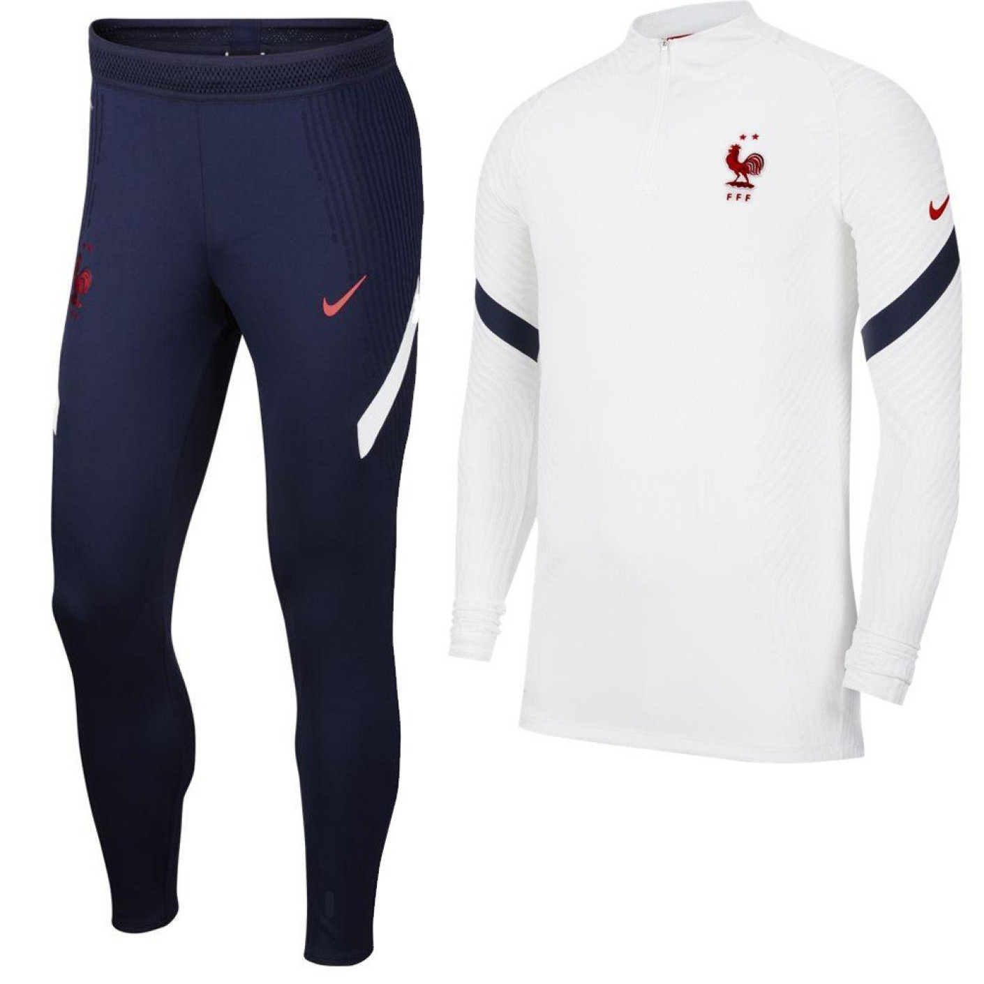 Nike Frankrijk VaporKnit Trainingspak 2020-2022 Wit Donkerblauw