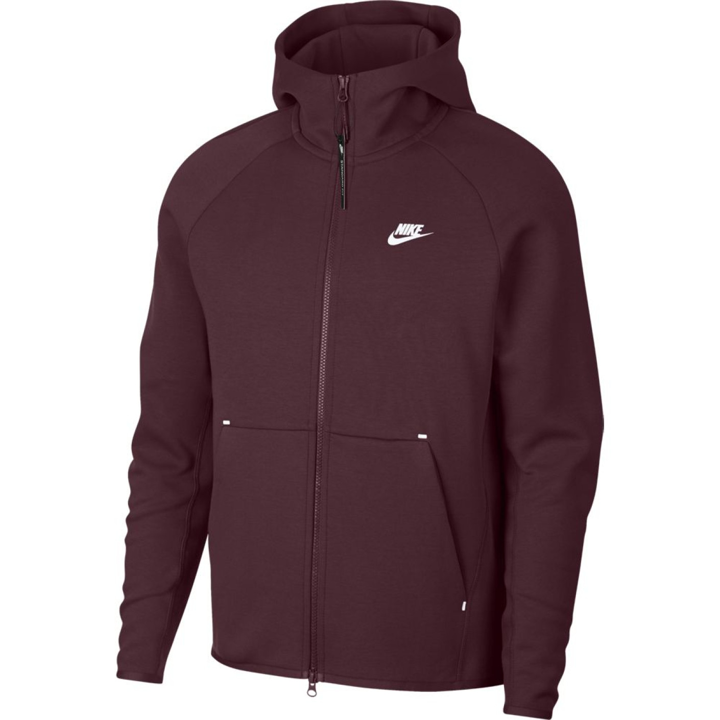 Nike Tech Fleece Hoodie Full Zip Bordeaux Rood Wit