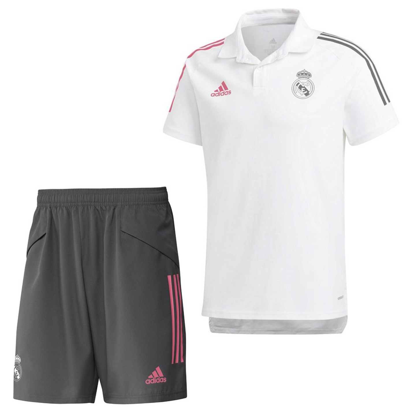 adidas Real Madrid Polo Trainingsset 2020-2021 Wit