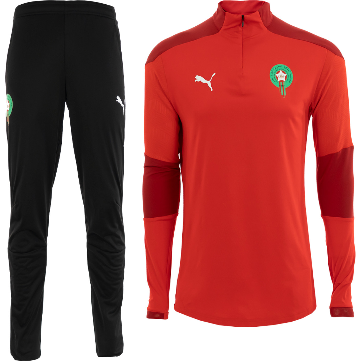 PUMA Maroc Surv tement Zip 2020 2021 Rouge Noir Voetbalshop.be