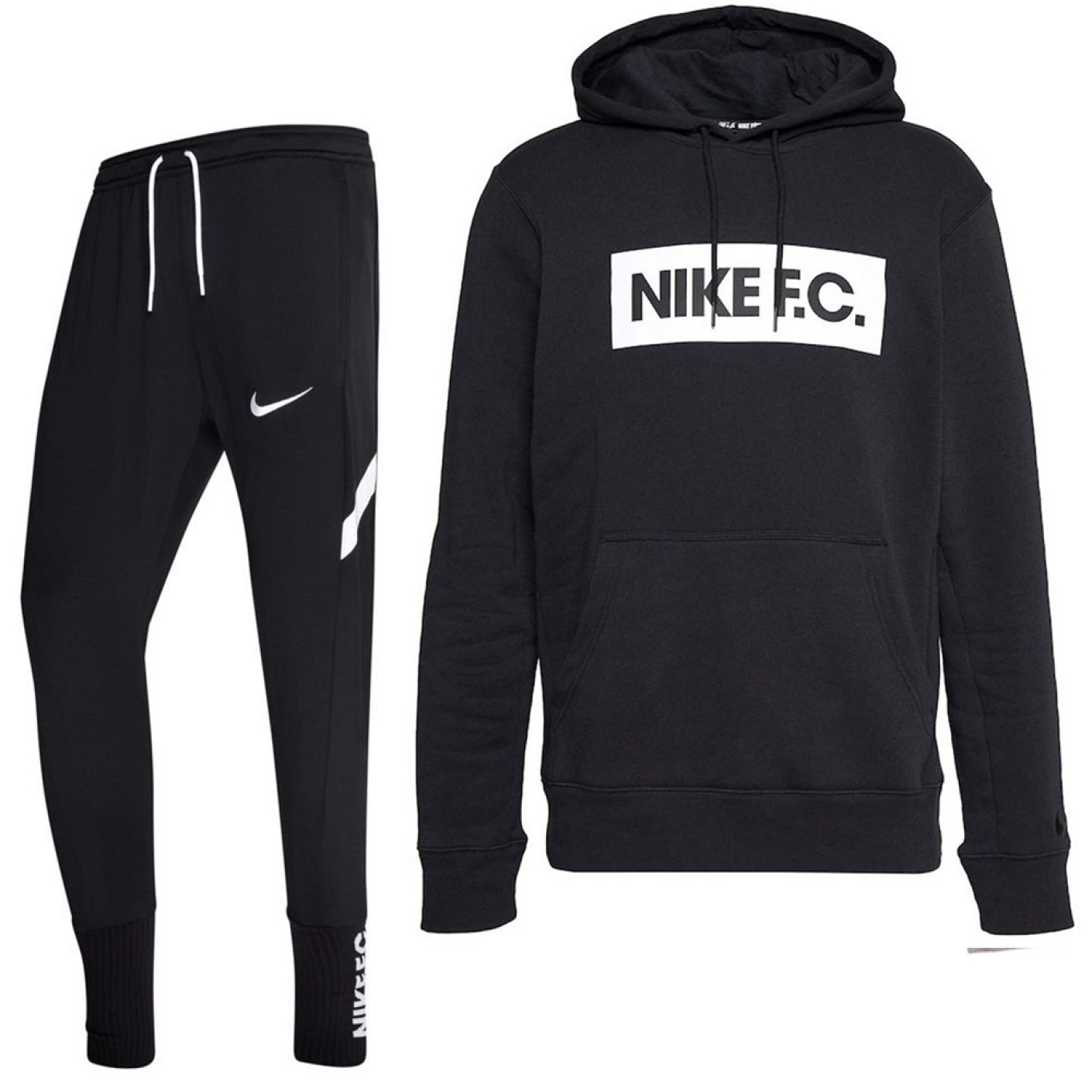 Nike F.C. Essential Fleece Trainingspak Zwart Wit