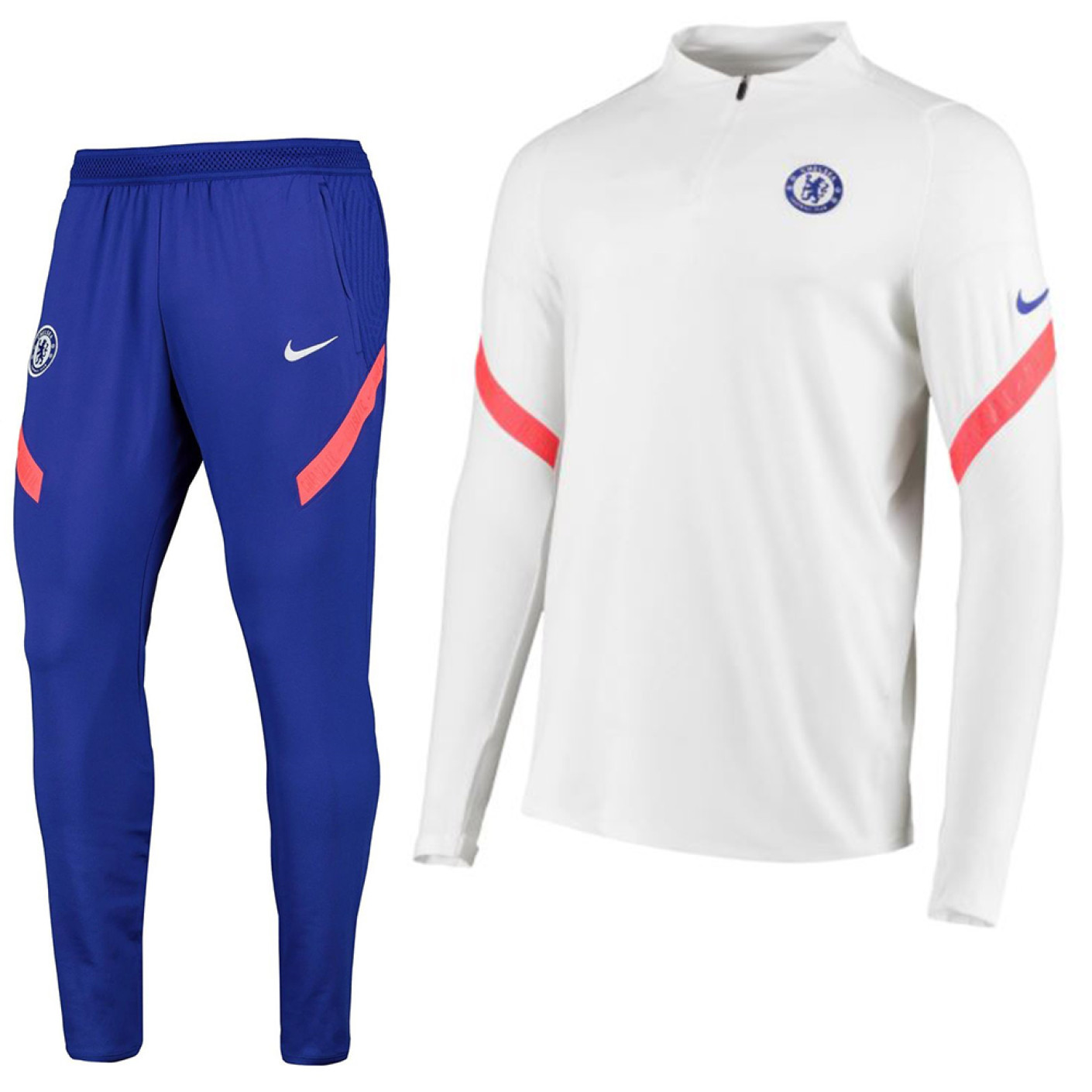 Nike Chelsea Strike Drill Trainingspak 2020-2021 Wit Blauw