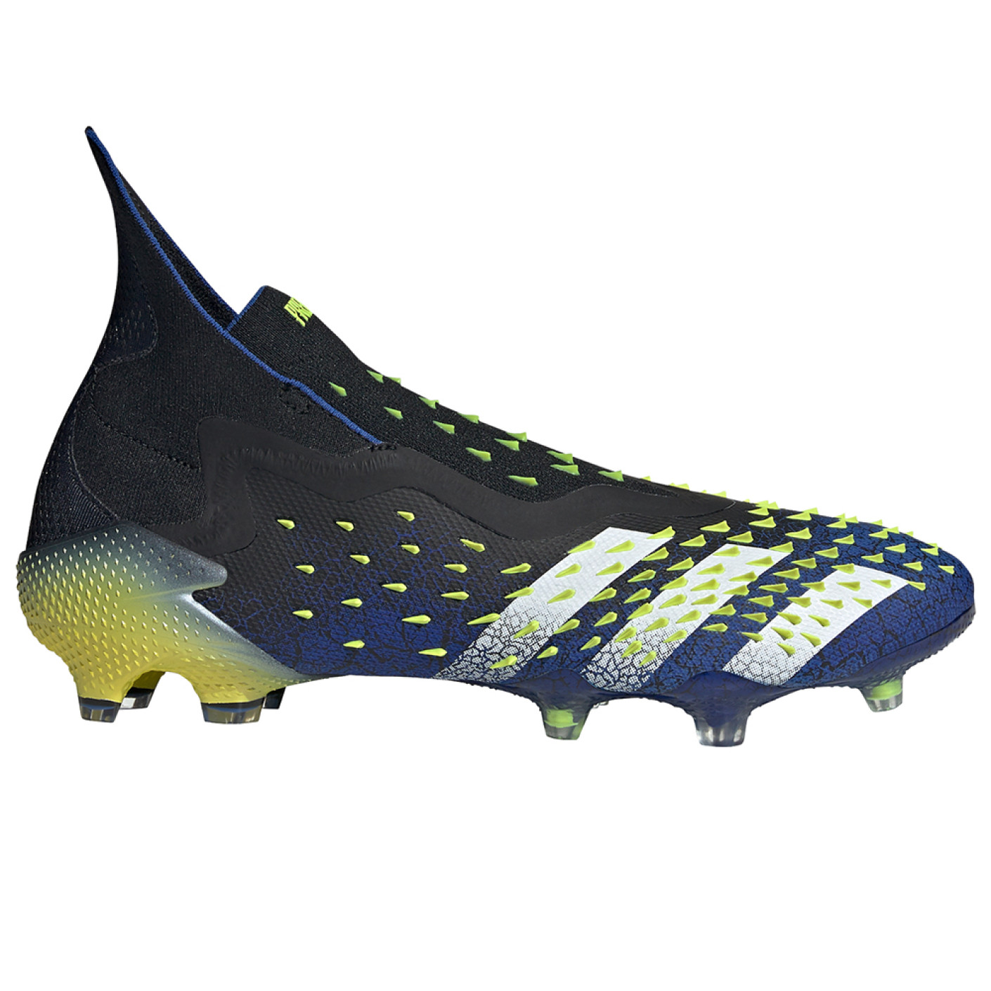 adidas Predator Freak+ Gras Voetbalschoenen (FG) Zwart Blauw Geel