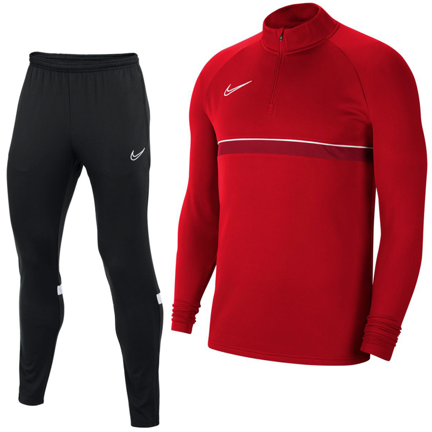 Nike Dri-Fit Academy 21 Trainingspak Rood Zwart Wit