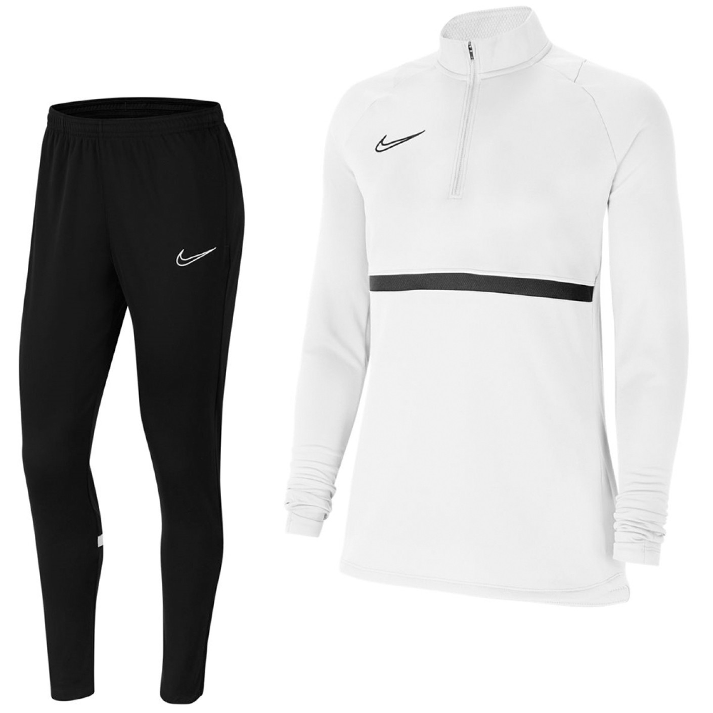 Survêtement Nike Dri-Fit Academy 21 pour femme, blanc et noir