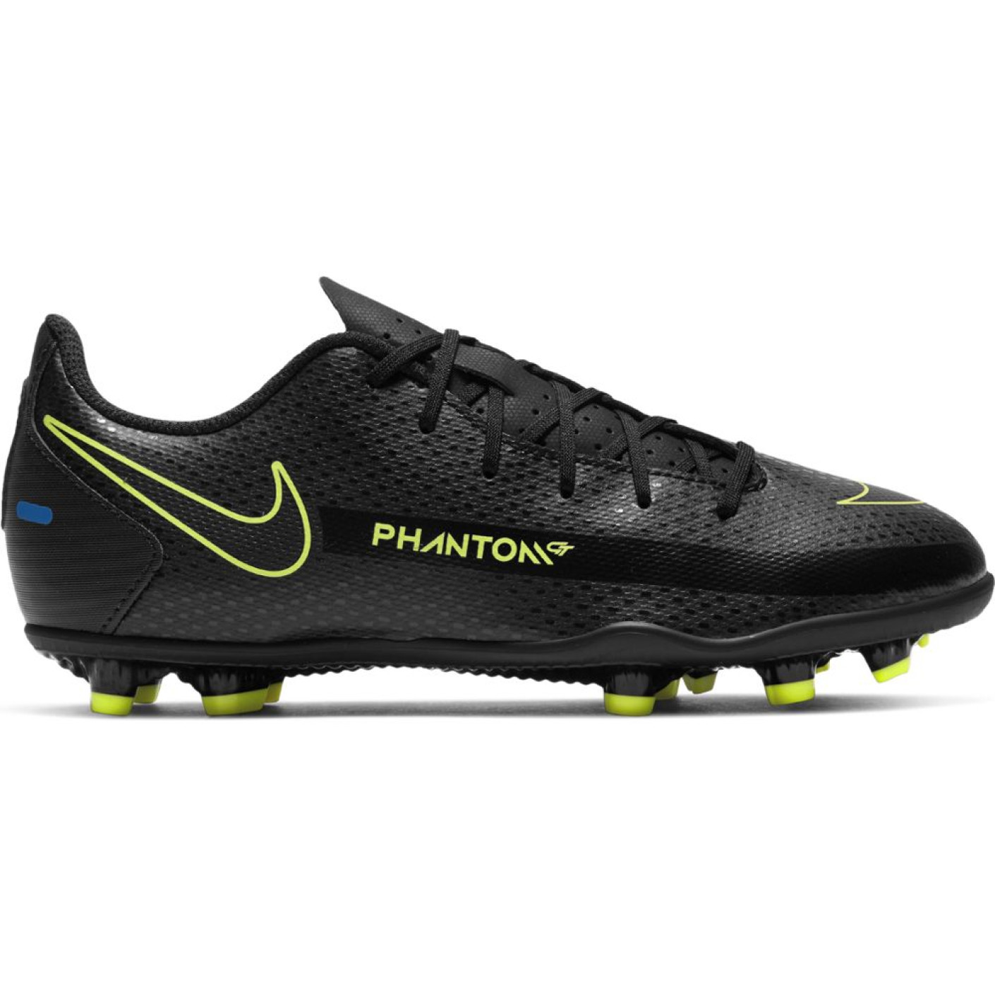 Nike Phantom GT Club Grass/Artificial Turf Chaussures de Foot (MG) Enfants Noir Jaune Bleu