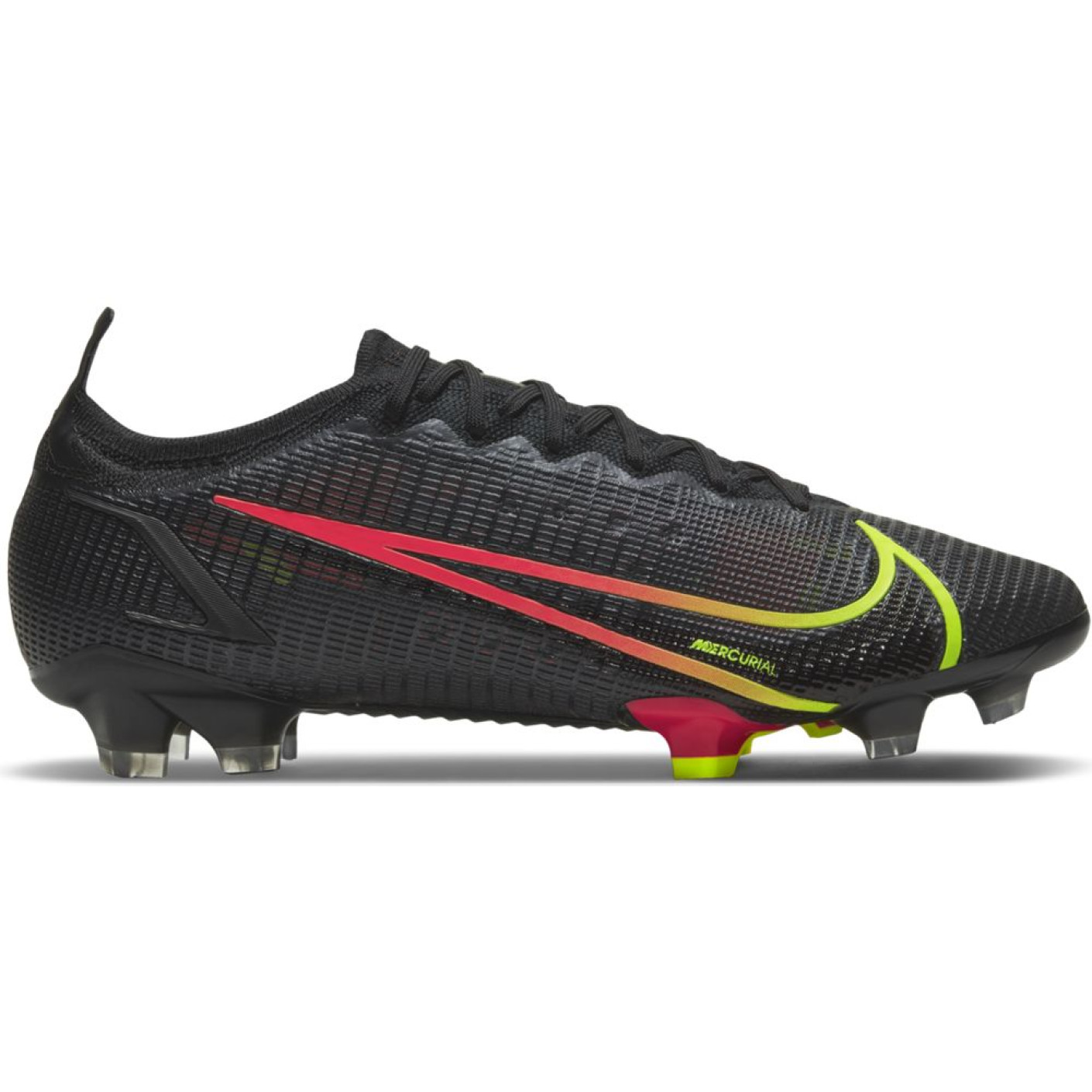 Nike Mercurial Vapor 14 Elite Grass Chaussures de Foot (FG) Noir Jaune