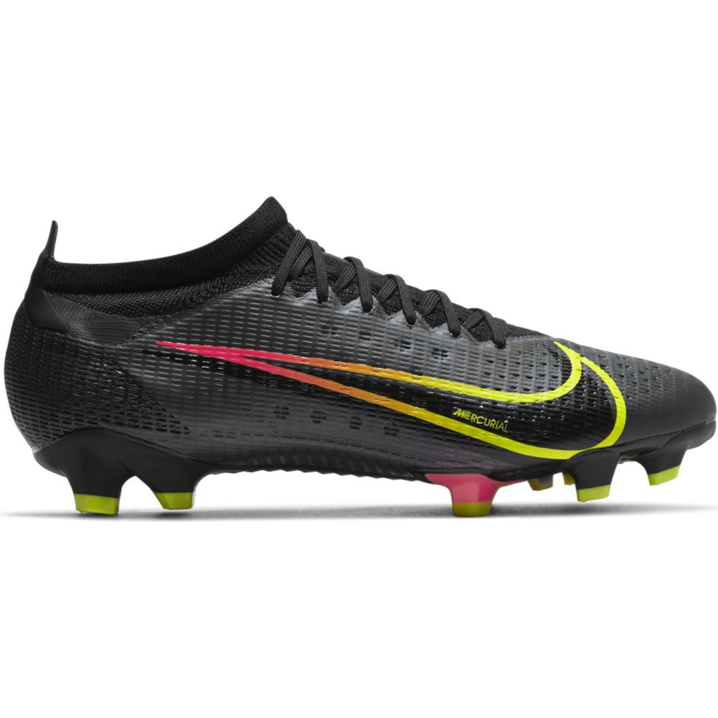 Nike Mercurial Vapor 14 Pro Grass Chaussure de Chaussures de Foot (FG) Noir Jaune