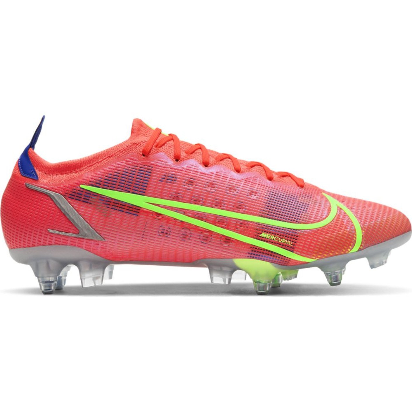 Nike Mercurial Vapor 14 Elite Iron-Nop Chaussures de Foot Anti-Clog (SG) Rouge Argent