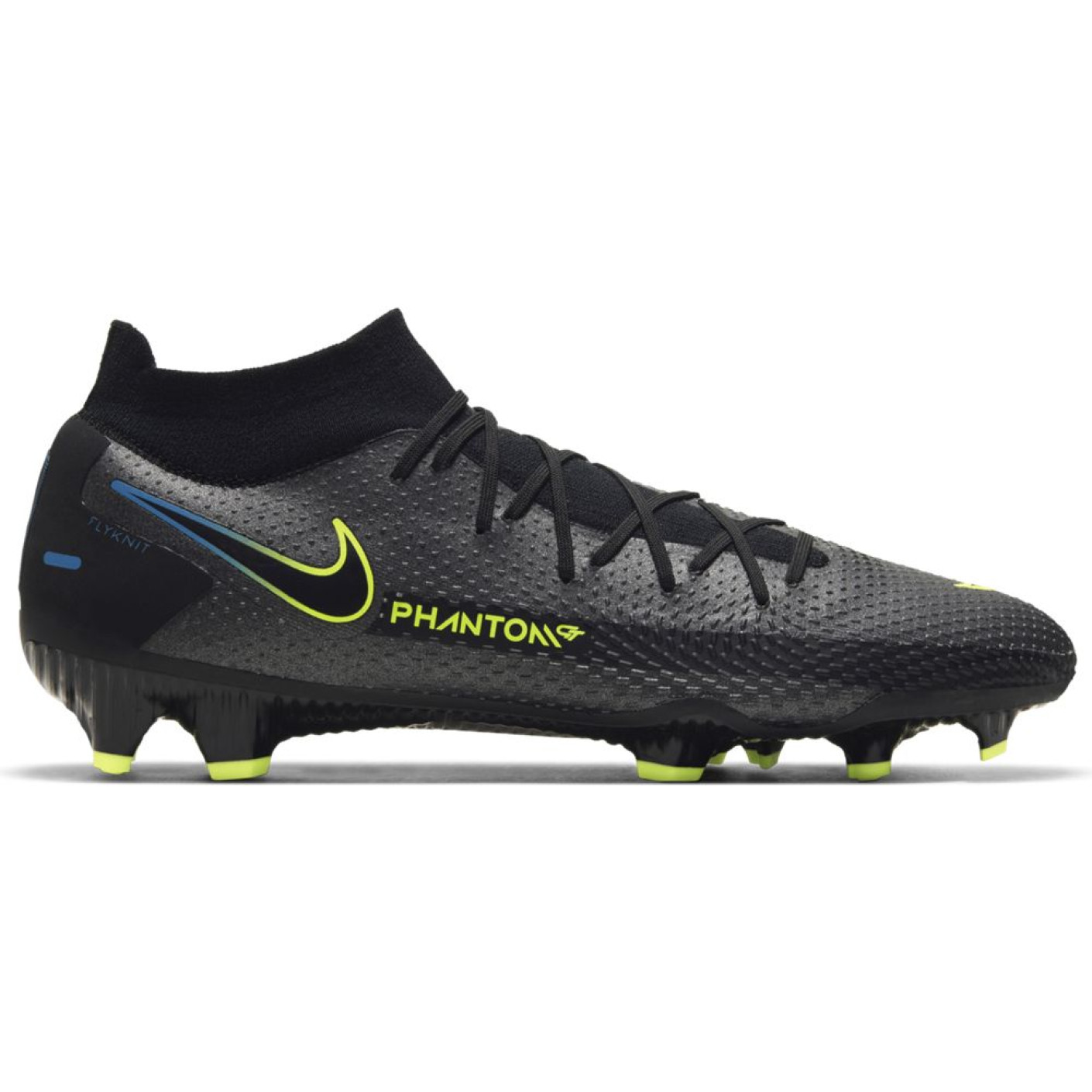 Nike Phantom GT Pro DF Gras Voetbalschoenen (FG) Zwart Geel Blauw