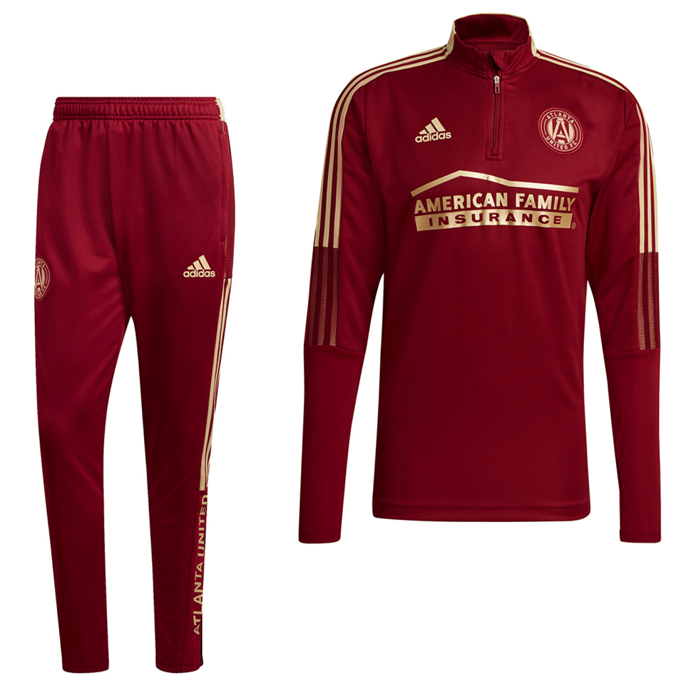 adidas Atlanta United FC Trainingspak 2021-2022 Donkerrood