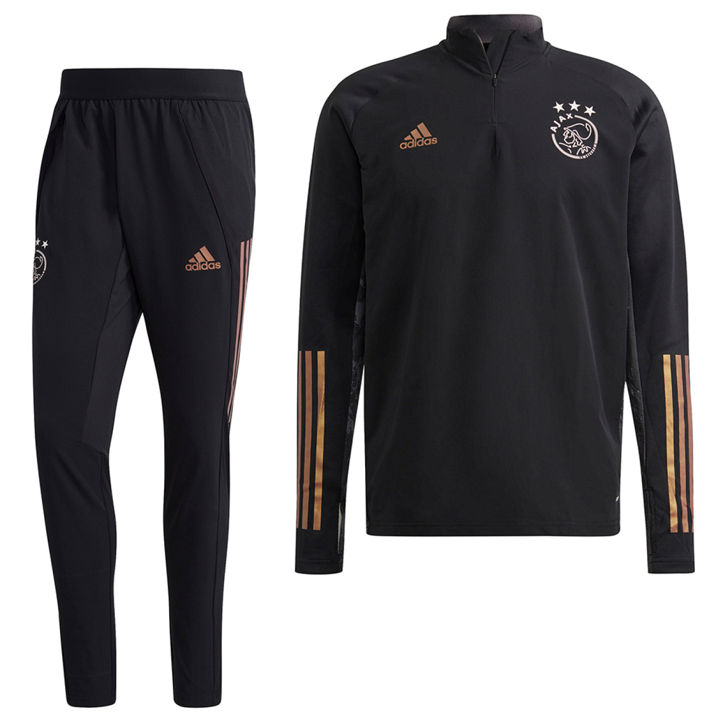 adidas Ajax Climawarm Trainingspak Europees 2020-2021 Zwart Goud 