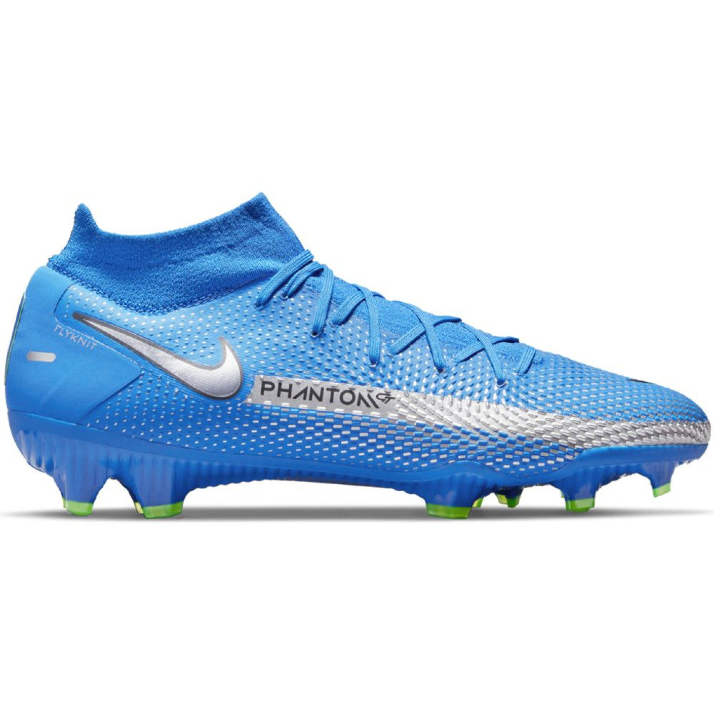 Nike Phantom GT Pro DF Gras Voetbalschoenen (FG) Blauw Zilver Groen