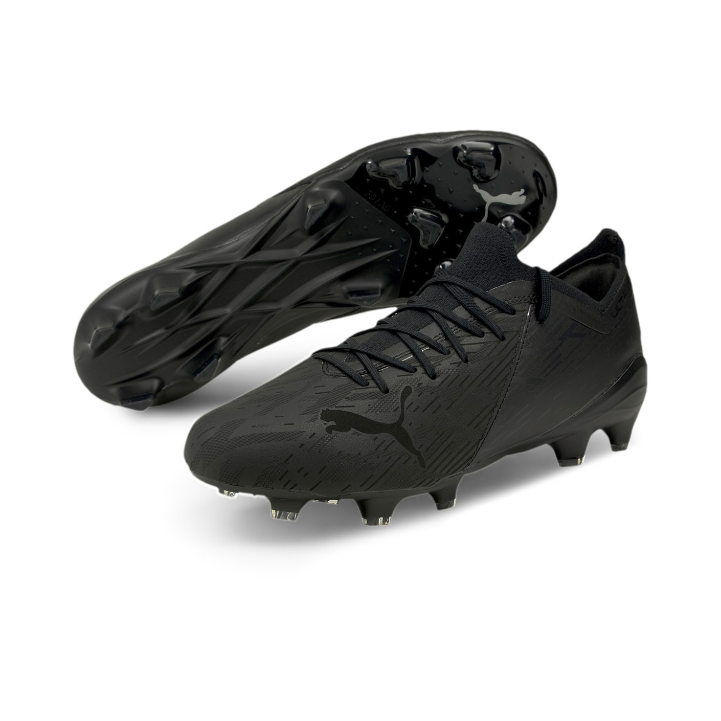 Chaussures de Foot PUMA ULTRA 1.2 Lazertouch gazon et gazon artificiel (MG) Noir/argenté