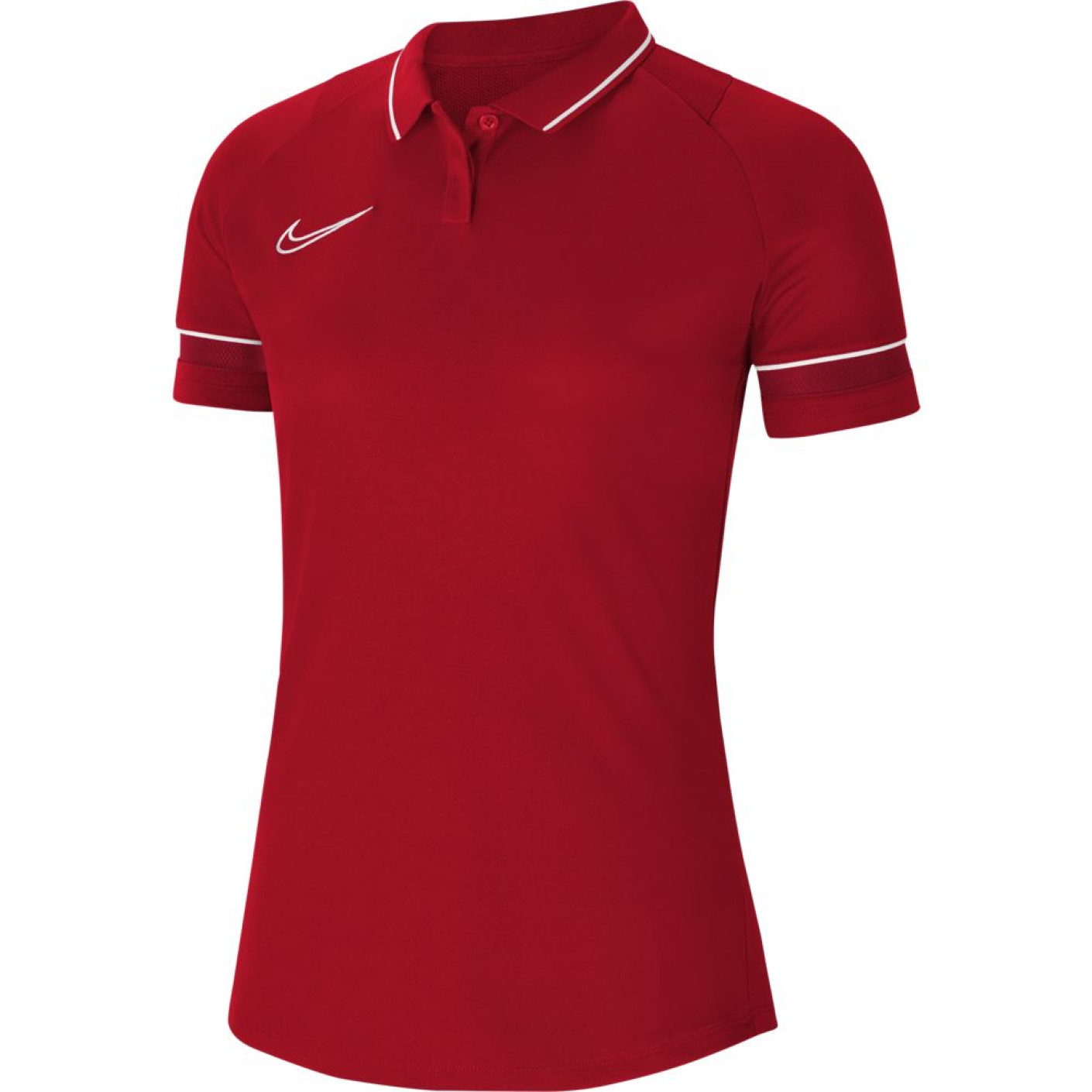 Nike Dri-Fit Academy 21 Polo Femmes Rouge Blanc