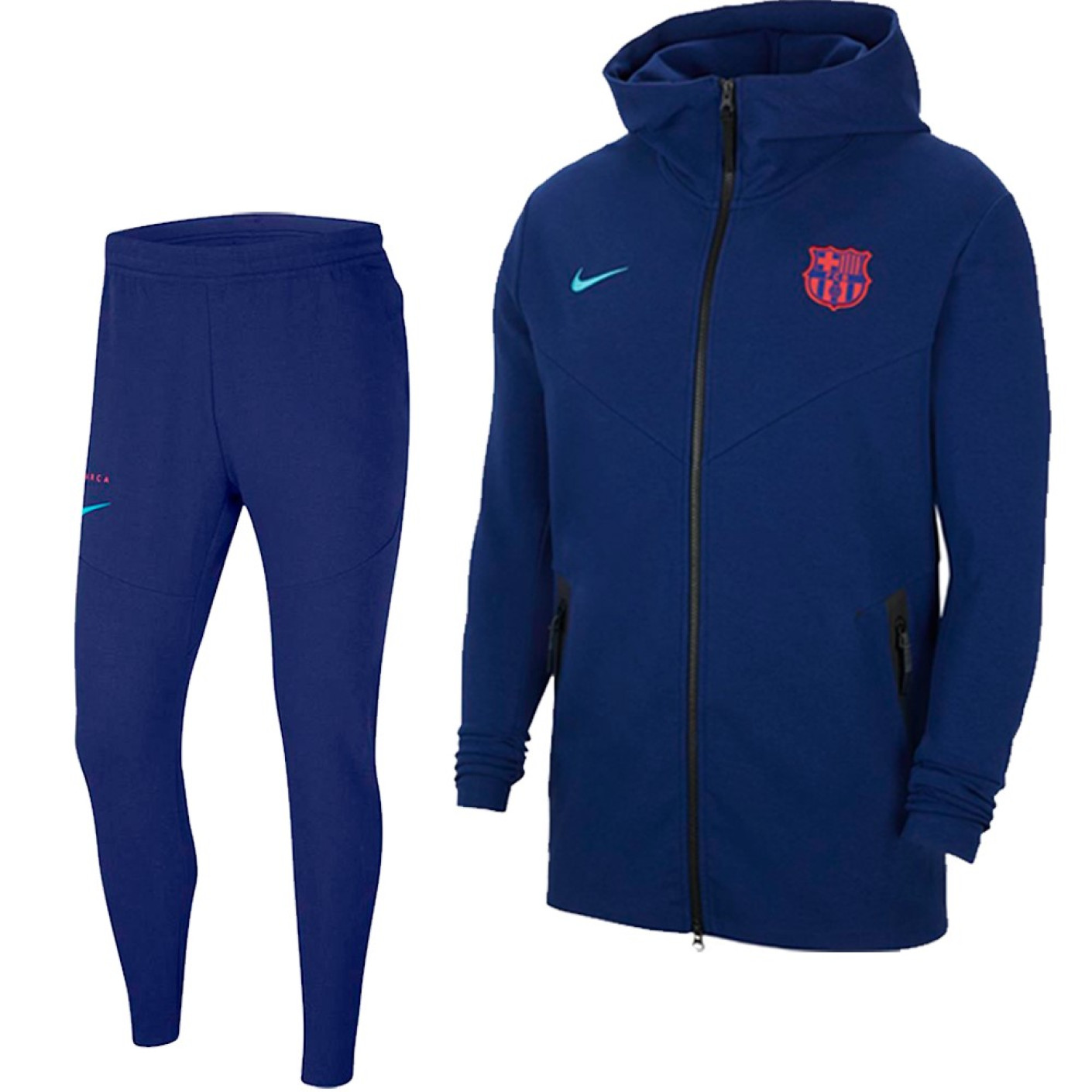 Nike FC Barcelona Tech Fleece Pack Survêtement 2021 Bleu foncé
