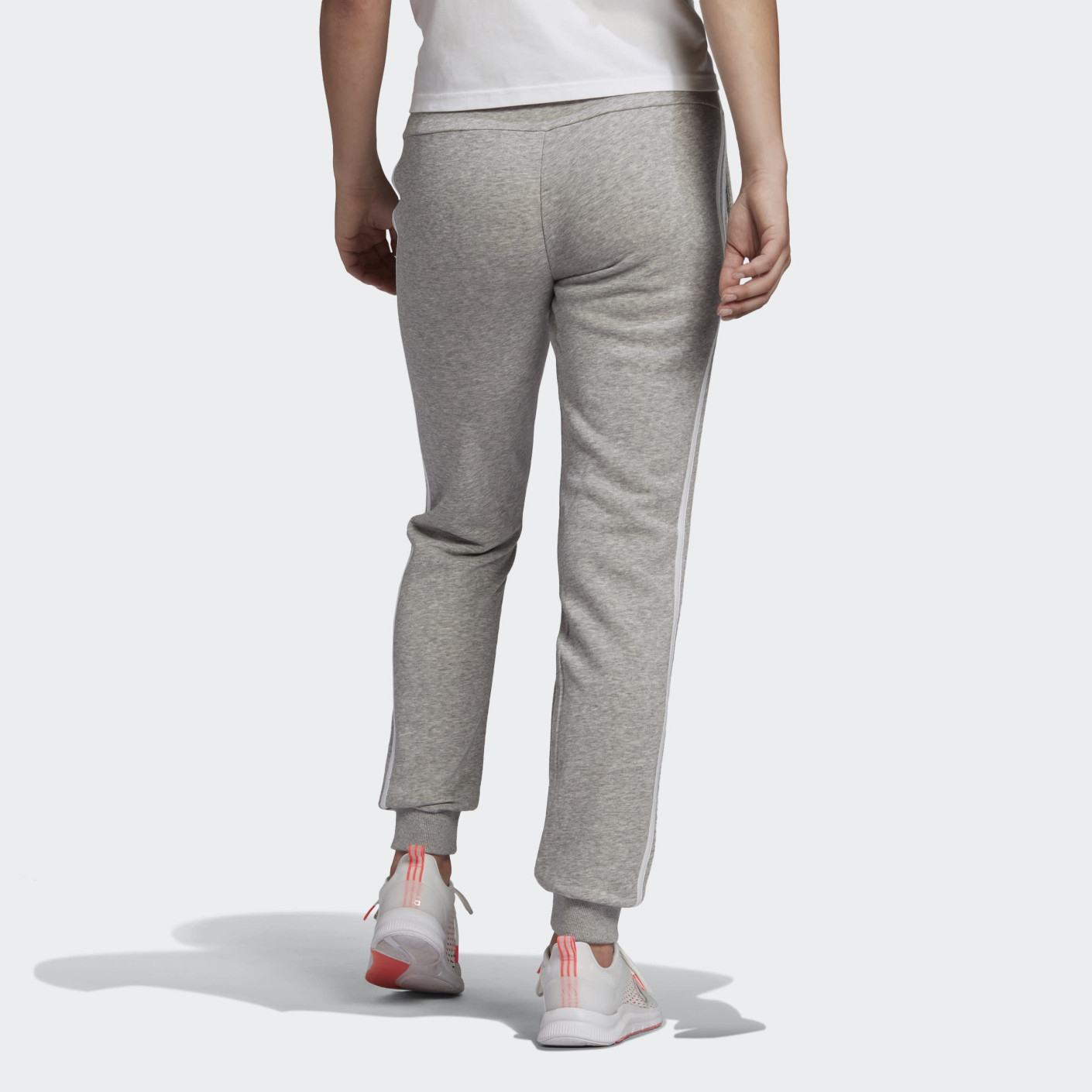 adidas Essentials French Terry 3 Stripes Broek Dames Grijs Voetbalshop.be