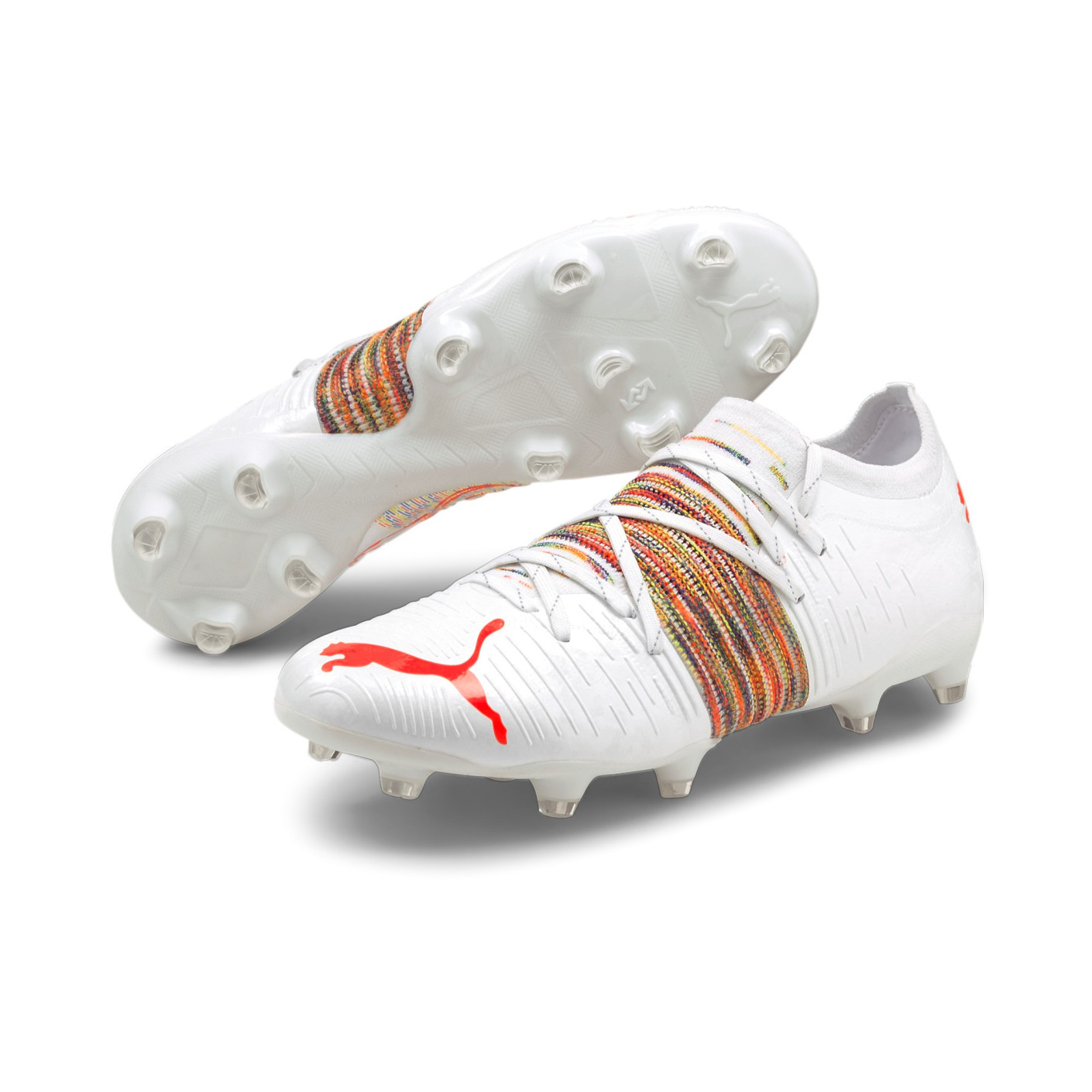 Chaussures de Foot PUMA FUTURE Z 2.1 Gazon/gazon artificiel (MG) Blanc/rouge