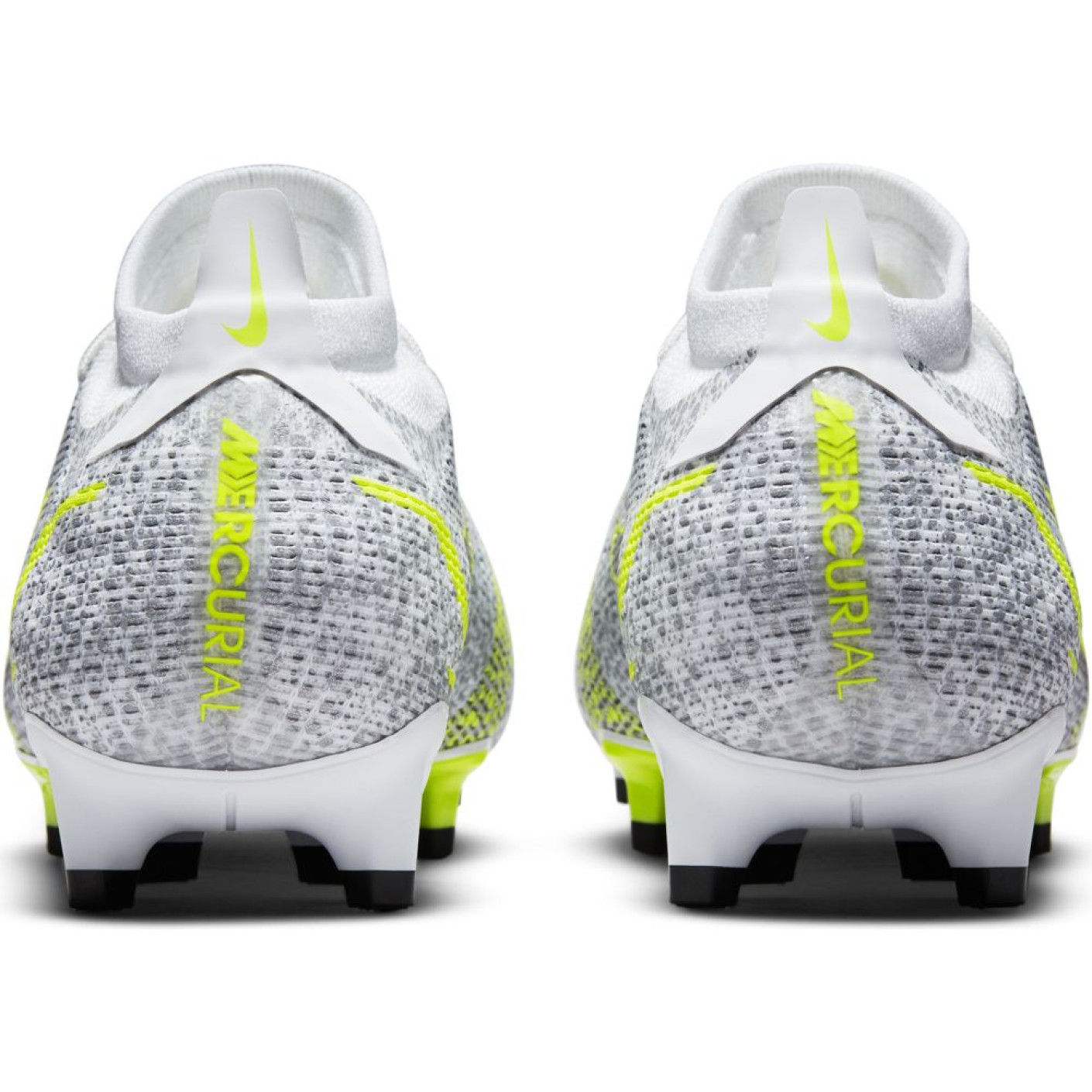 Nike Mercurial Vapor 14 Pro Grass Chaussures de Foot FG Blanc Noir Argent Jaune Voetbalshop.be