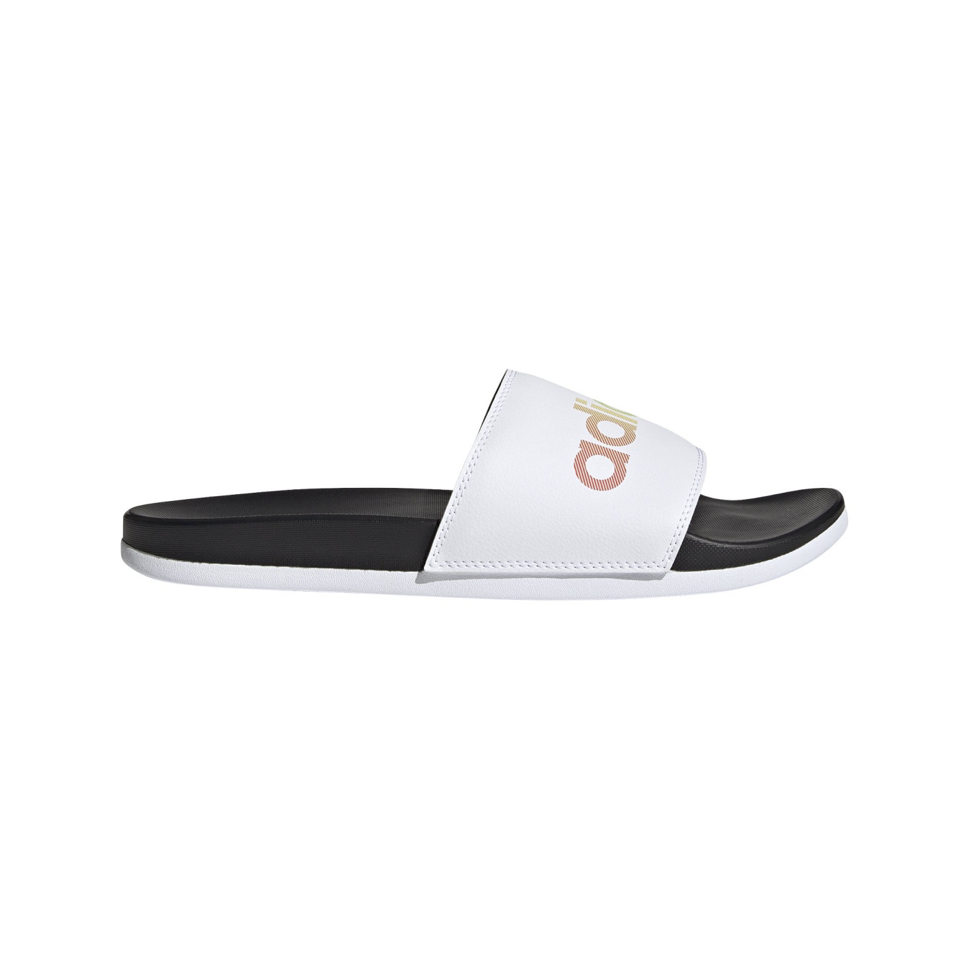 Adidas badslippers zwart wit hot sale