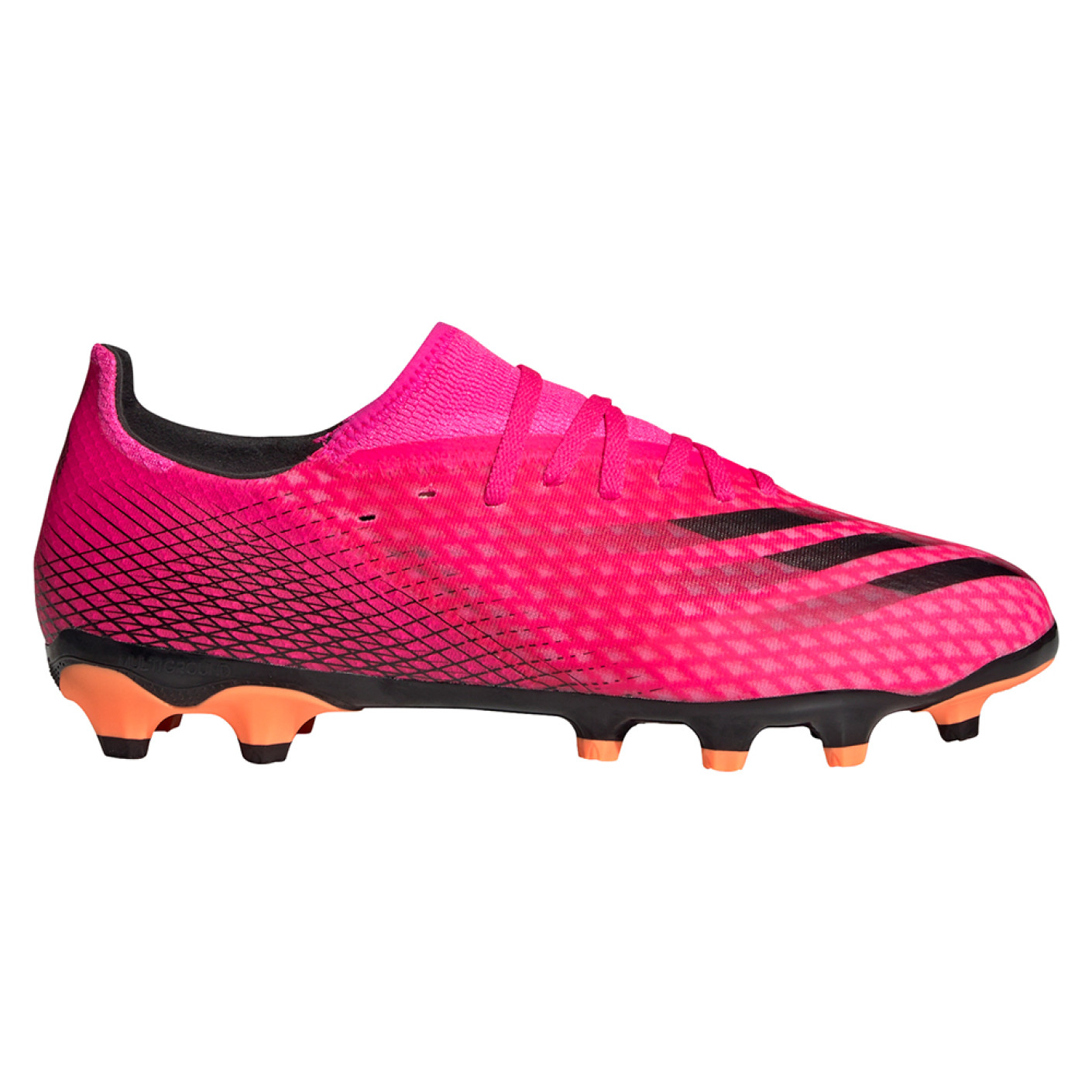 adidas X Ghosted.3 Gras / Kunstgras Voetbalschoenen (MG) Roze Zwart Oranje