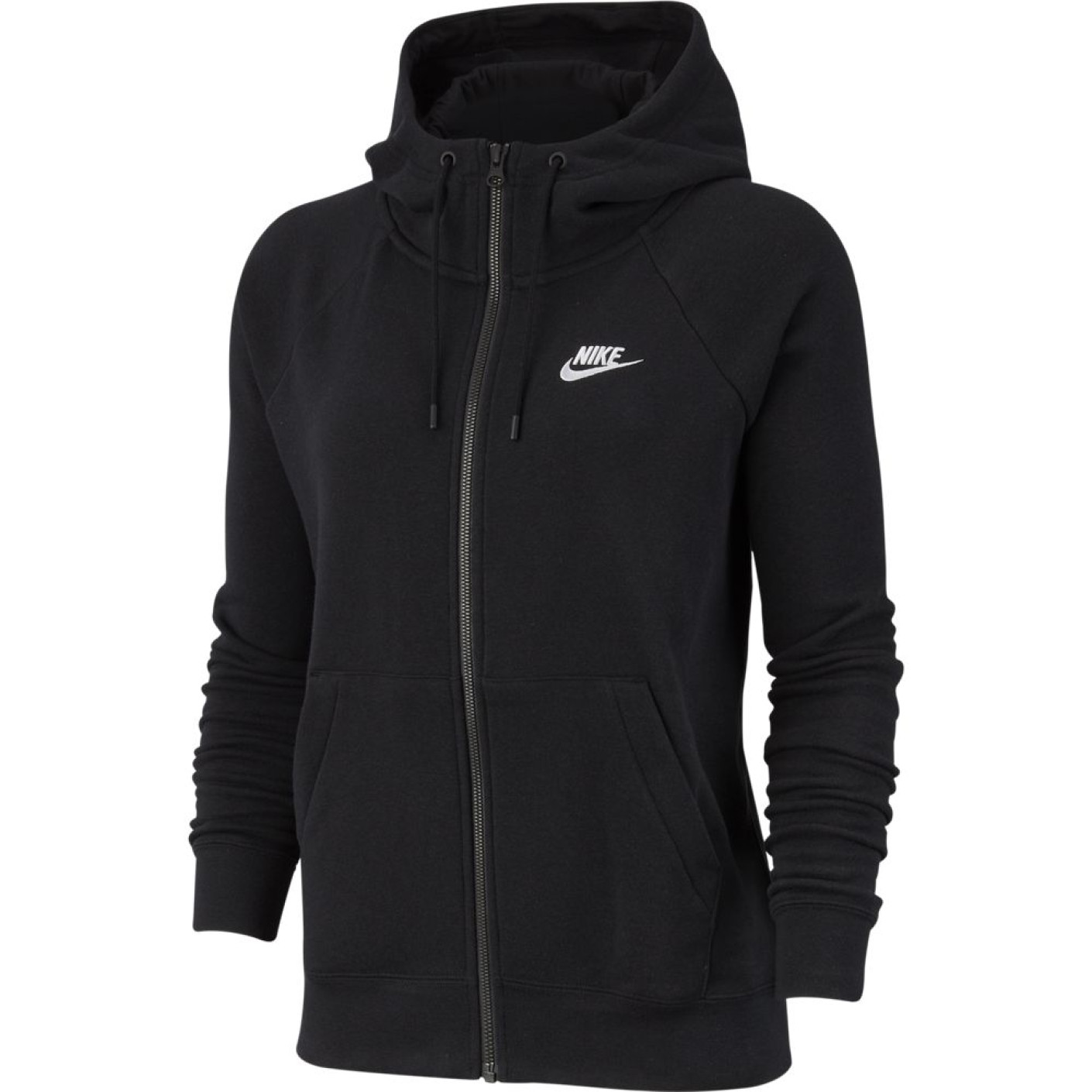 Nike Sportswear Essential Sweat à Capuche Hoodie Full Zip Femmes Noir Blanc