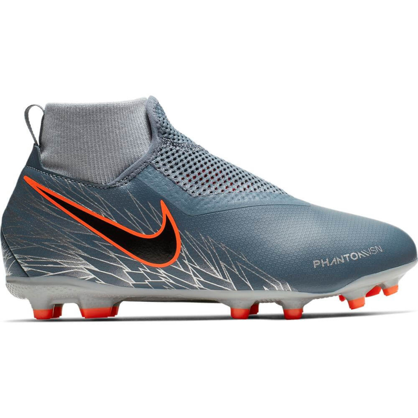 Nike Phantom VSN ACADEMY DF FG Voetbalschoenen Kids Blauwgrijs Oranje Zwart