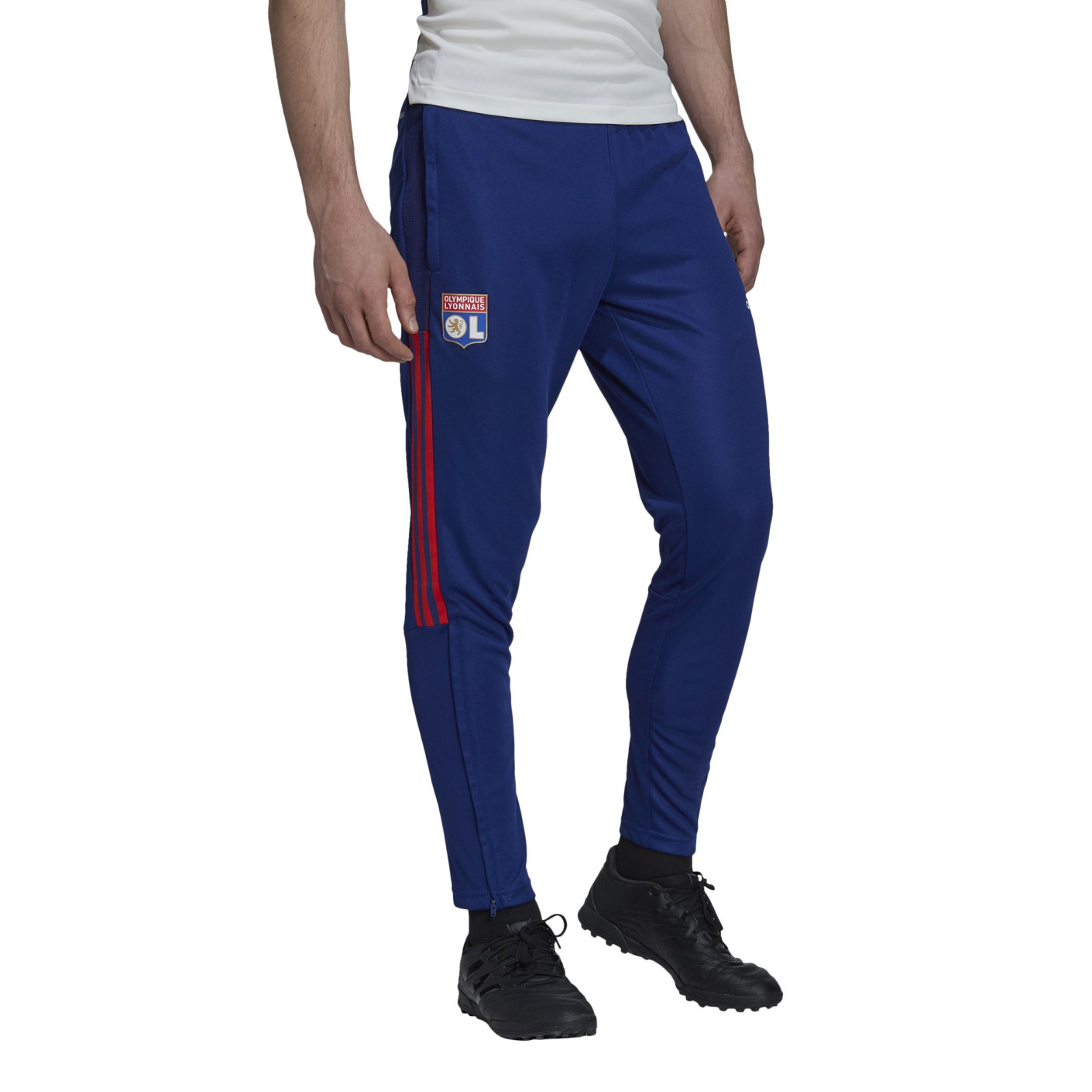 Pantalon d'entraînement Adidas Olympique Lyon 2021-2022 bleu rouge
