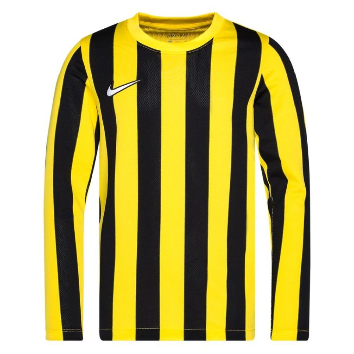 Nike Striped Division IV Voetbalshirt Lange Mouwen Kids Geel