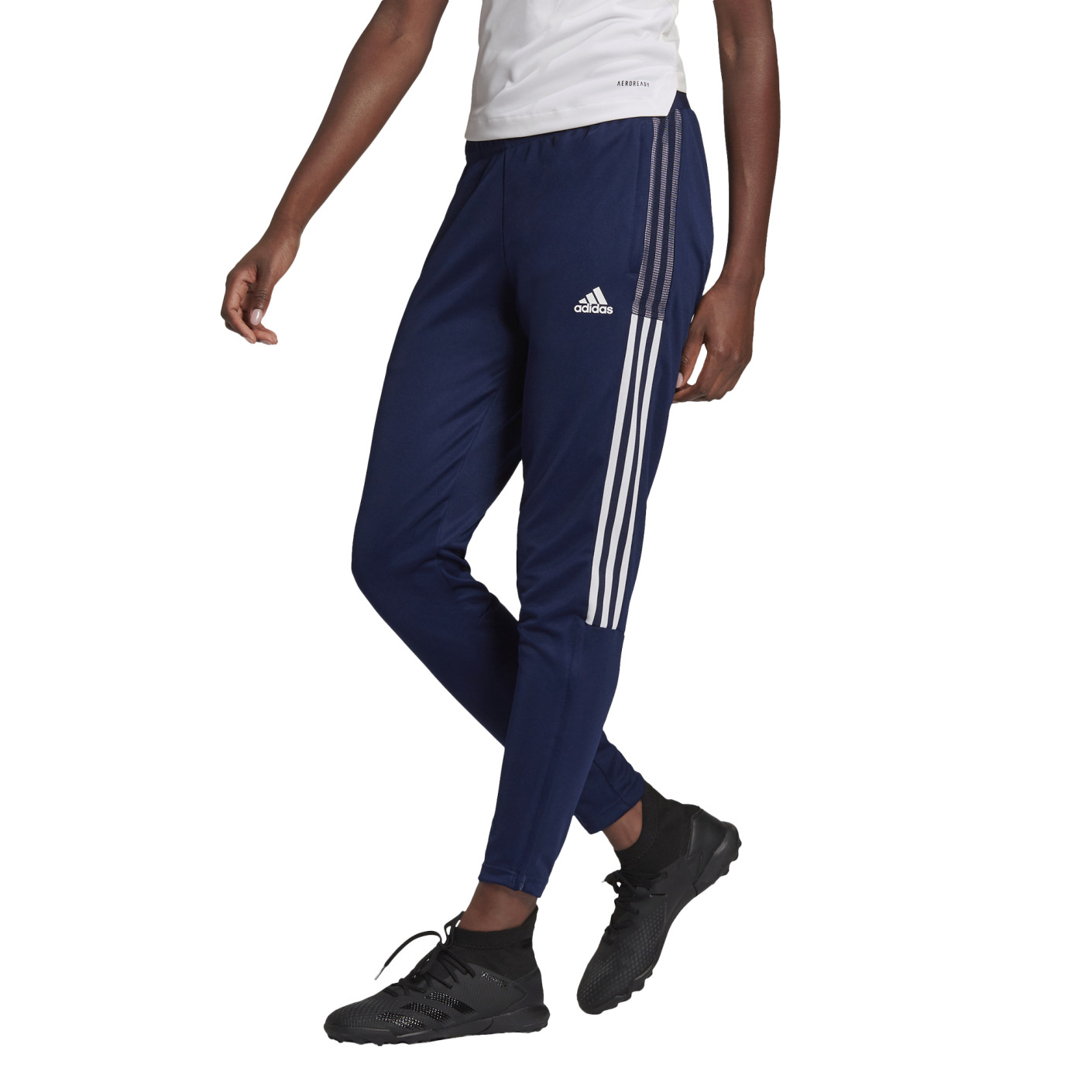 adidas Tiro 21 Trainingsbroek Dames Donkerblauw Wit